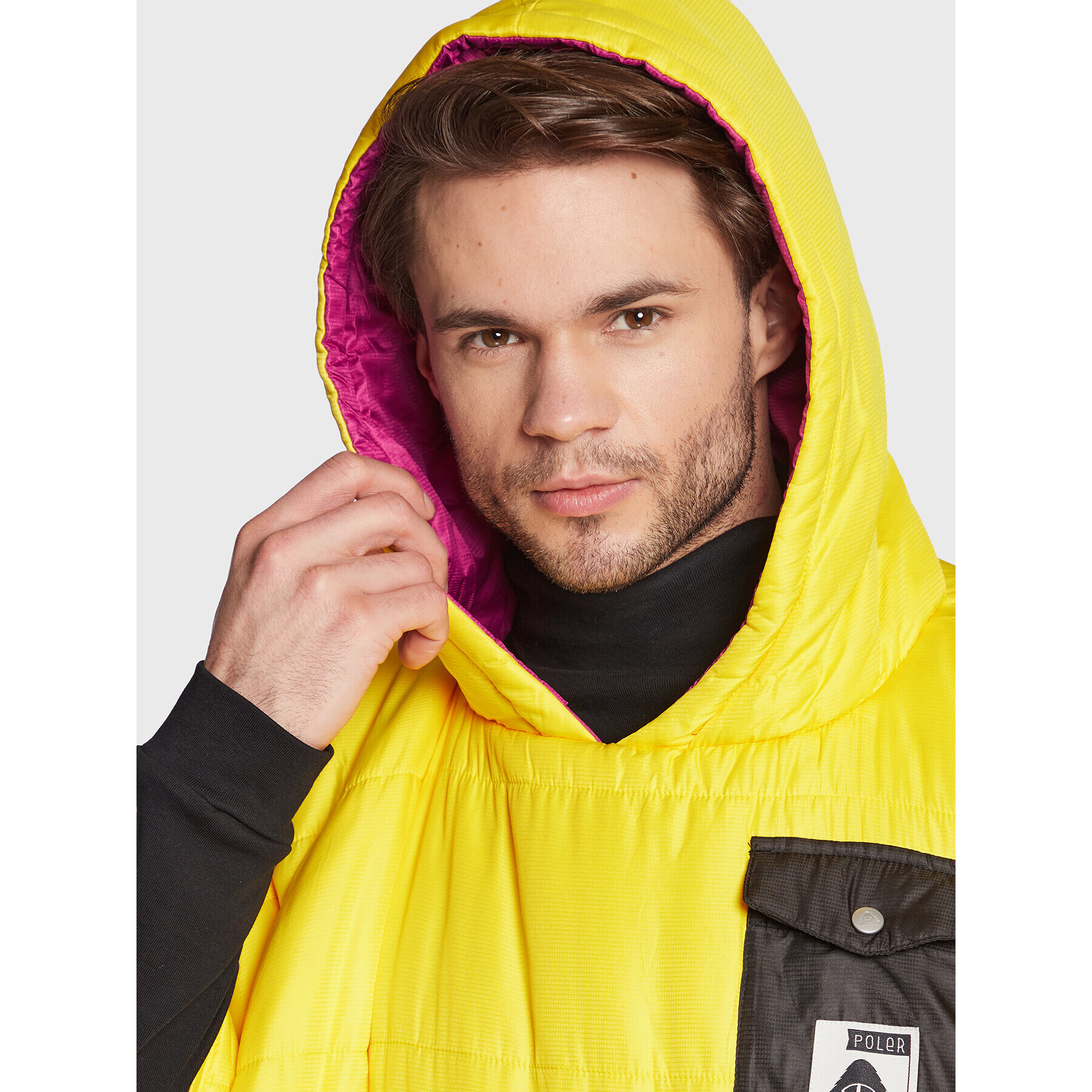 Poler Пончо 223ACU5601 Жълт Relaxed Fit - Pepit.bg