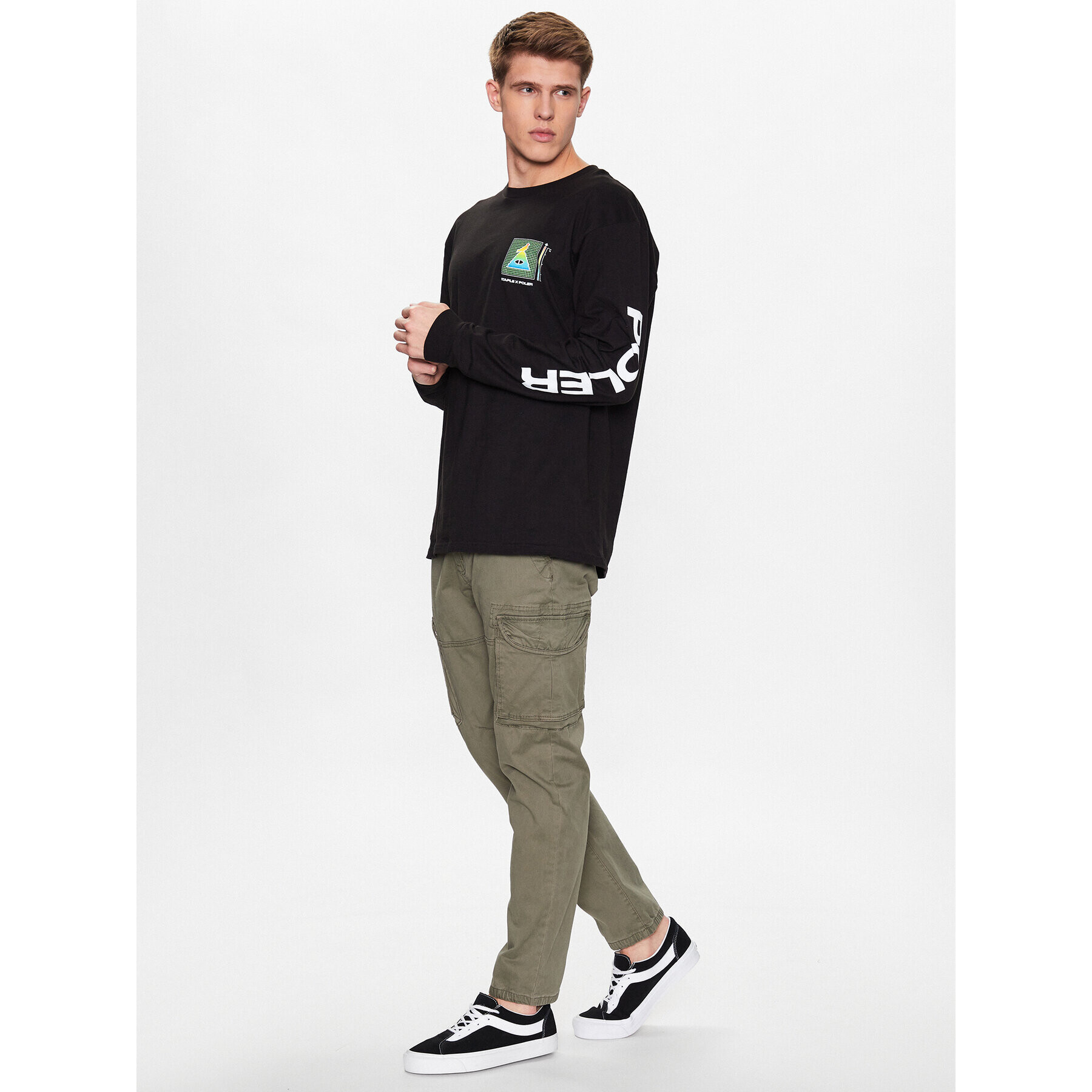 Poler Тениска с дълъг ръкав 231CLM2202 Черен Classic Fit - Pepit.bg