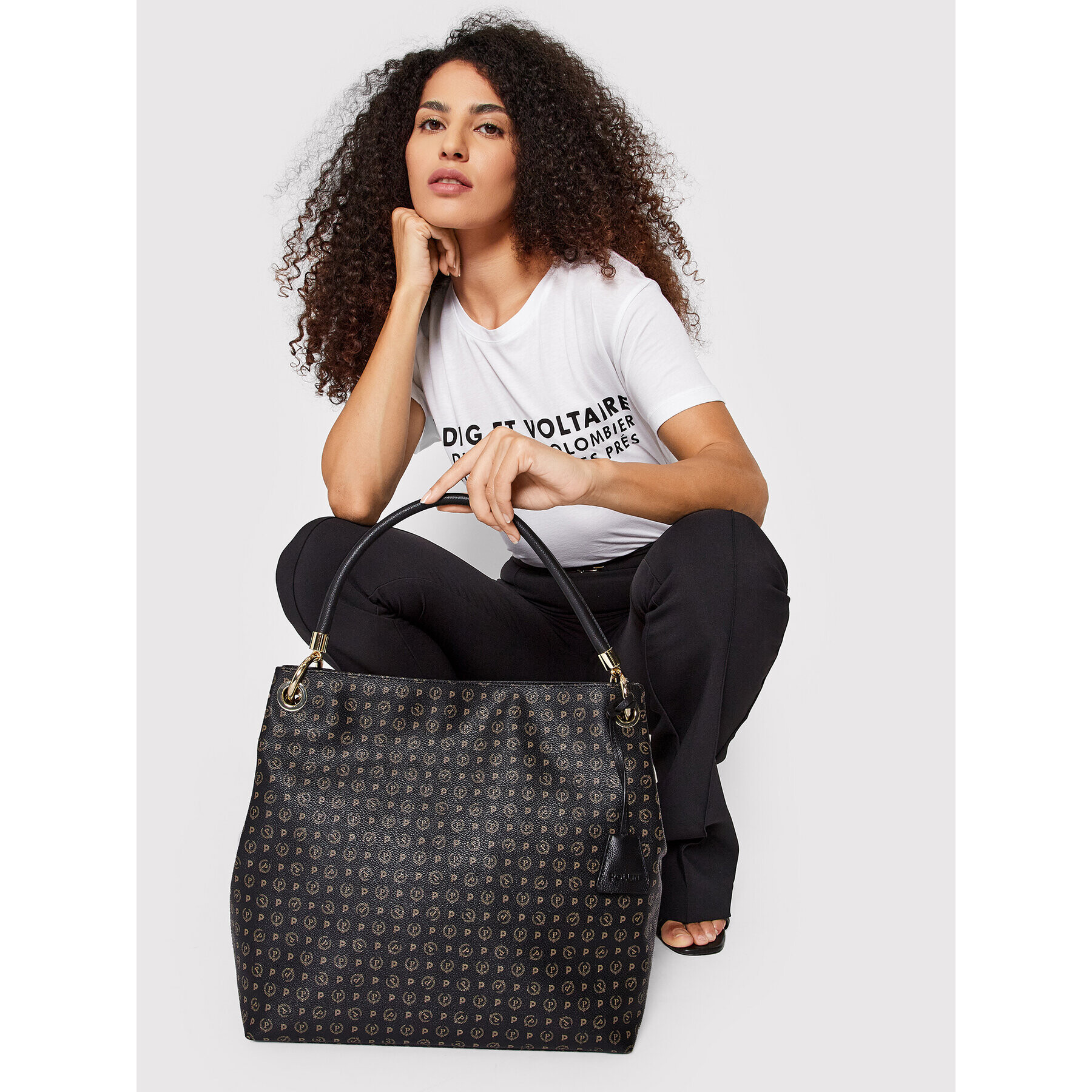 Pollini Дамска чанта TE8409PP02Q1100A Черен - Pepit.bg