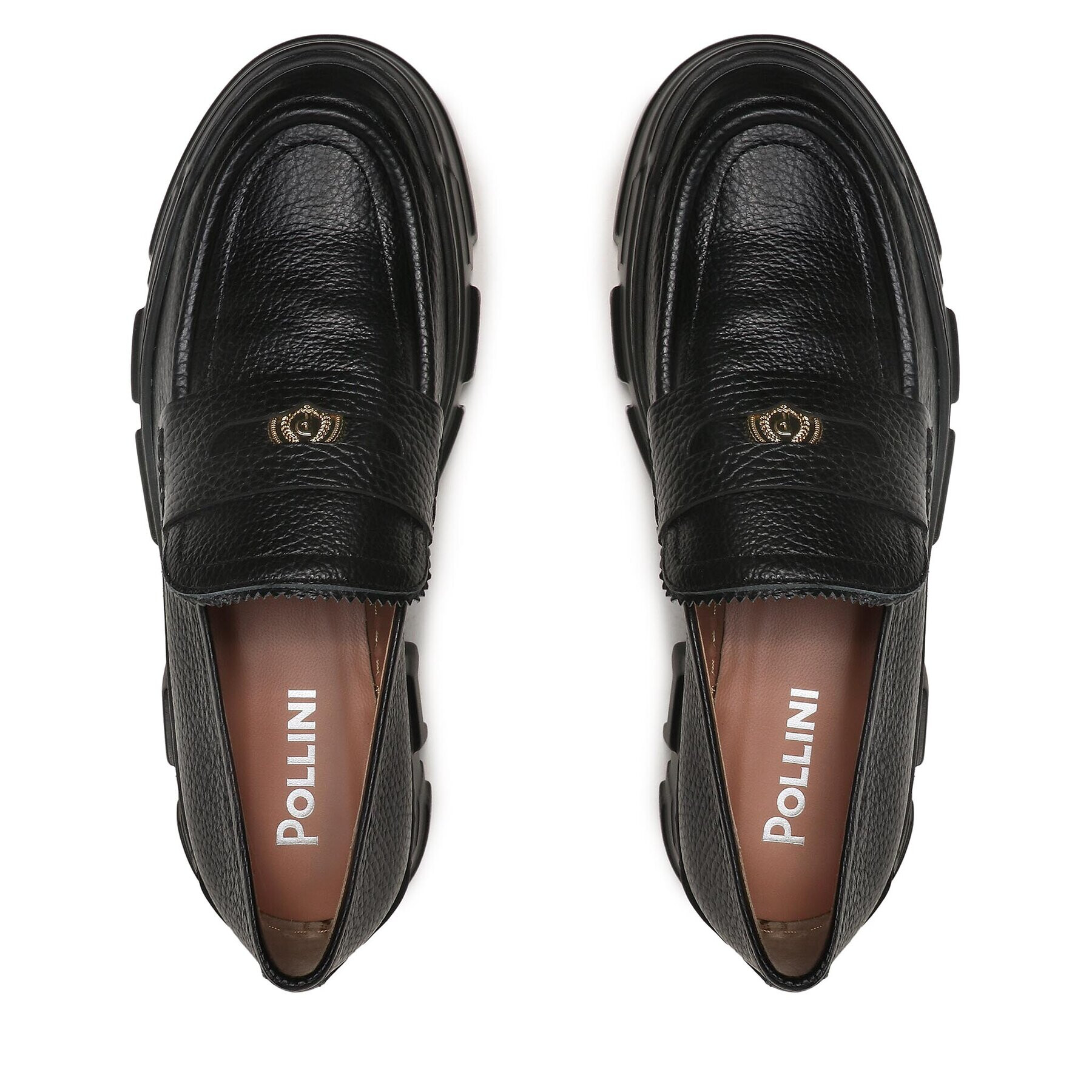 Pollini лоуфъри с дебела подметка SA10086G1HTD0000 Черен - Pepit.bg