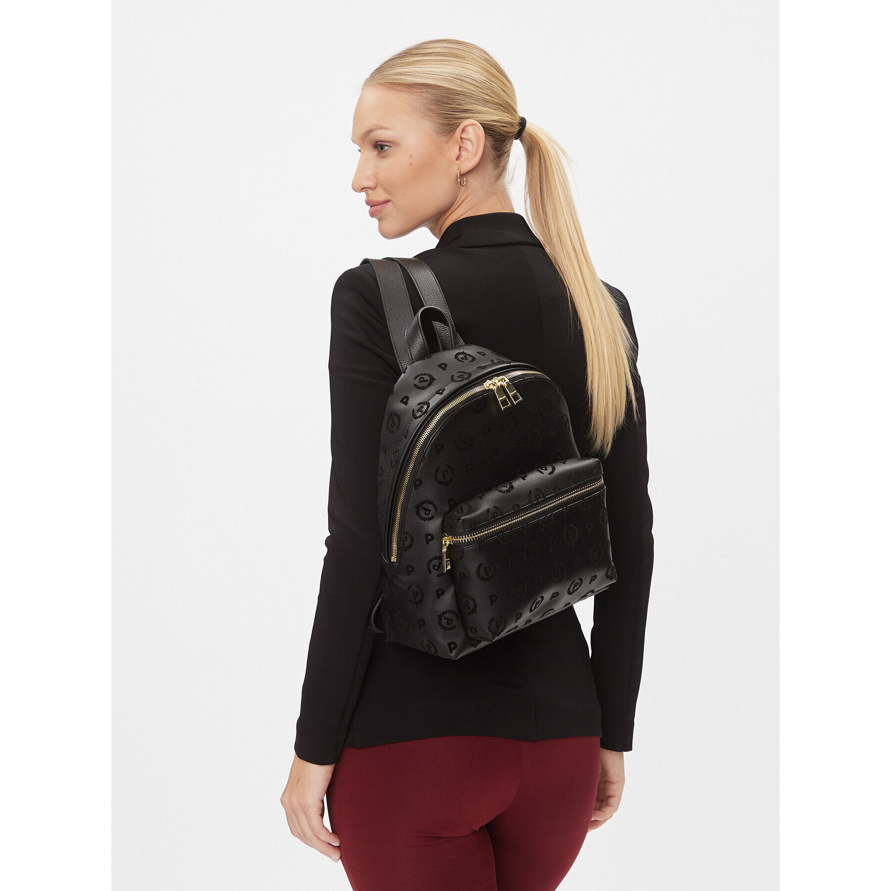 Pollini Раница Heritage Flock TE8412PP03Q2900A Черен - Pepit.bg