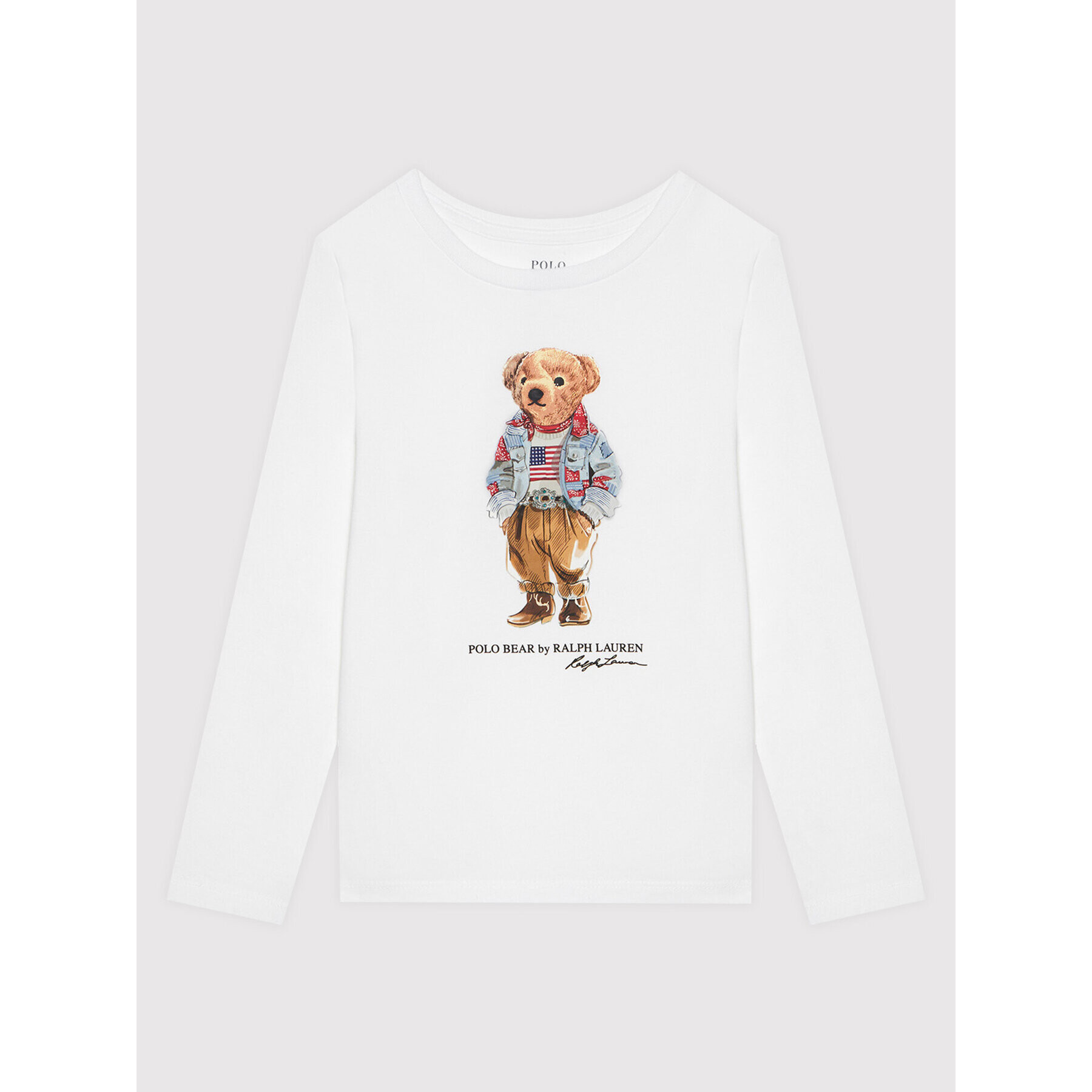 Polo Ralph Lauren Блуза Bear 313854212003 Бял Regular Fit - Pepit.bg