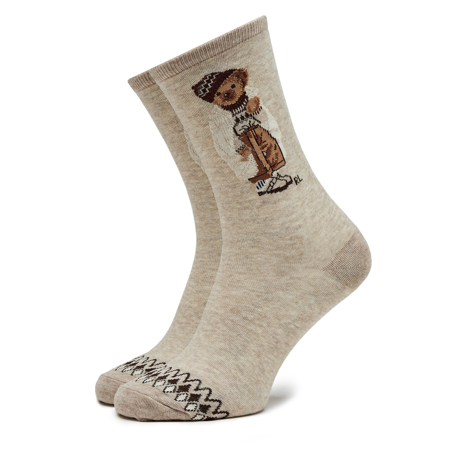Polo Ralph Lauren Чорапи дълги дамски 455923583001 Кафяв - Pepit.bg