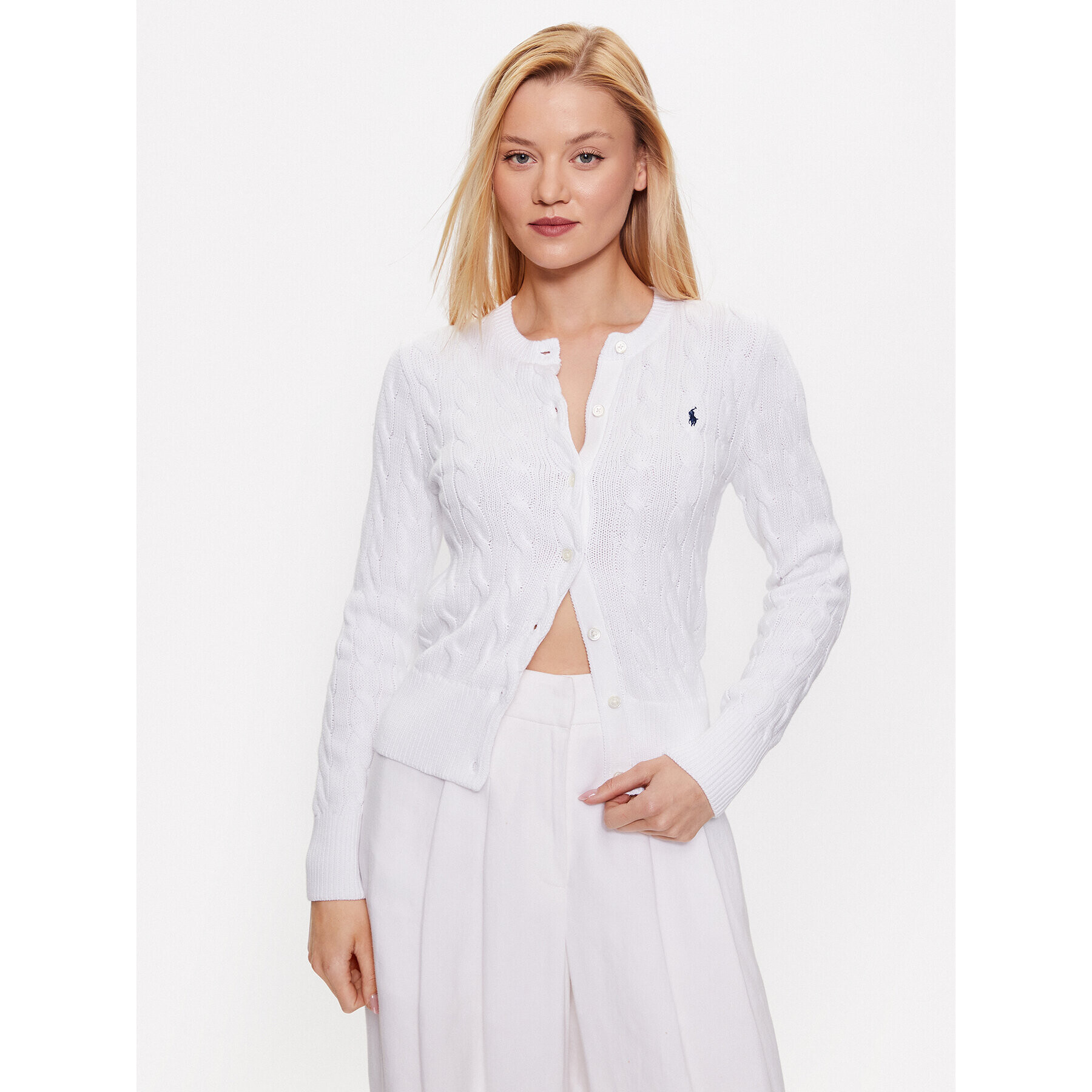 Polo Ralph Lauren Кардиган 211891643001 Бял Regular Fit - Pepit.bg