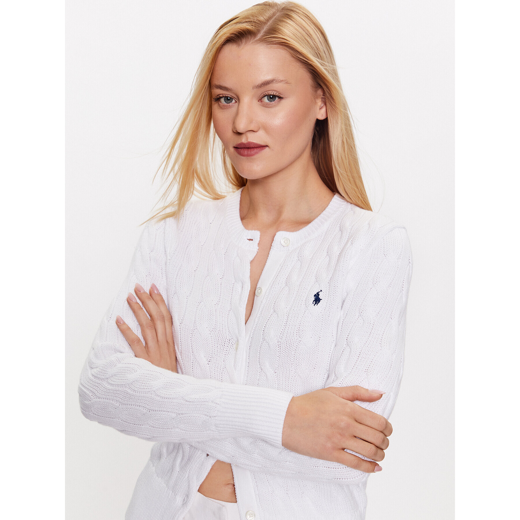 Polo Ralph Lauren Кардиган 211891643001 Бял Regular Fit - Pepit.bg