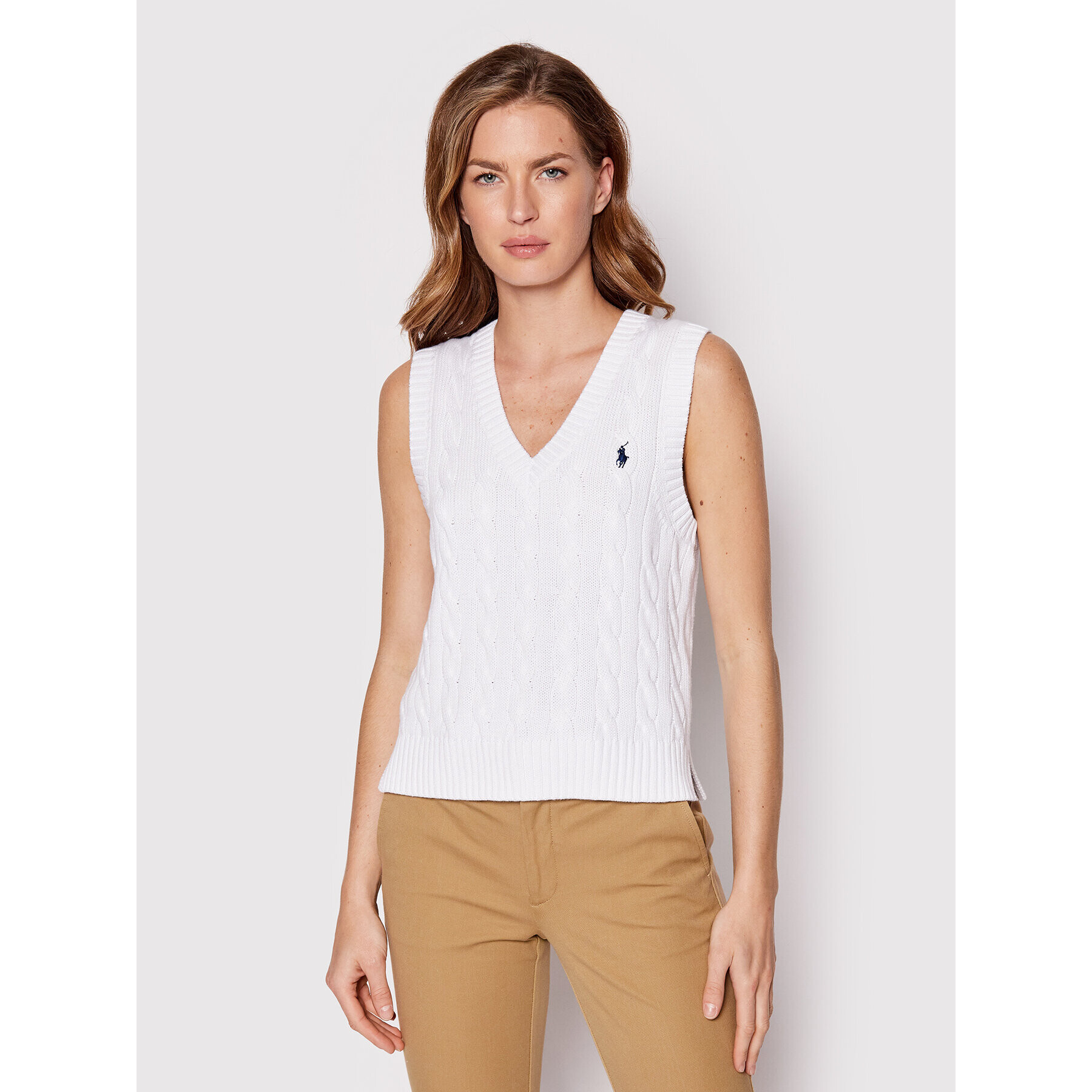 Polo Ralph Lauren Пуловер 211863610001 Бял Regular Fit - Pepit.bg