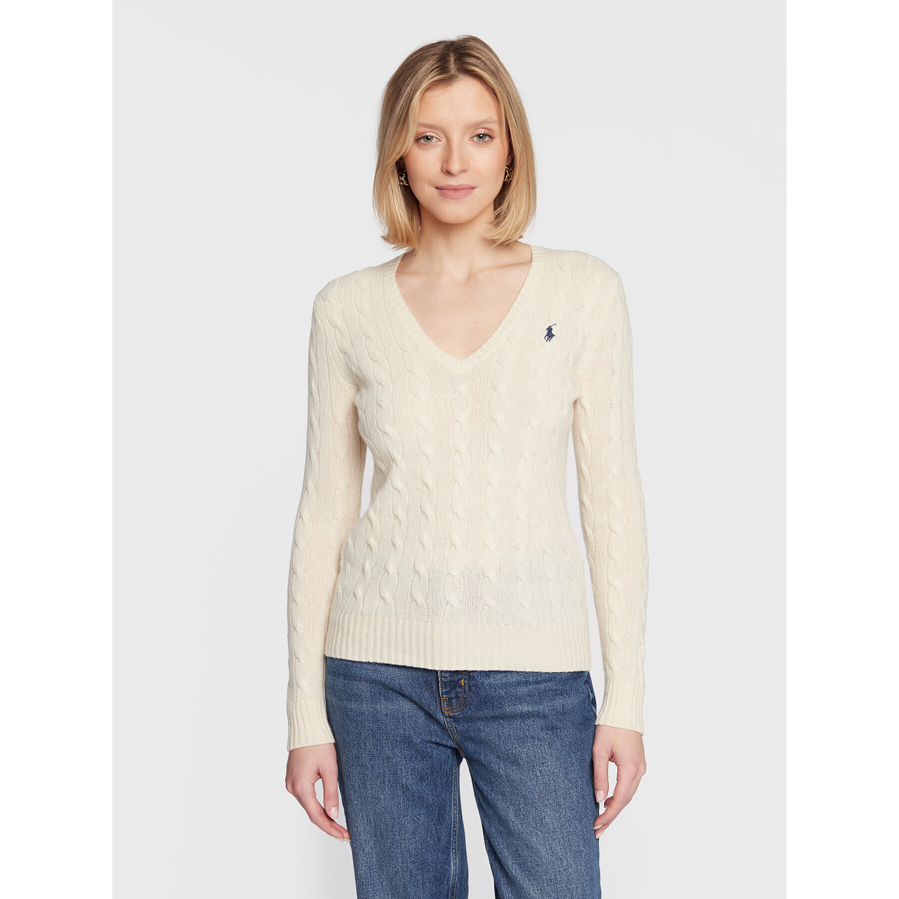 Polo Ralph Lauren Пуловер 211875832005 Екрю Regular Fit - Pepit.bg