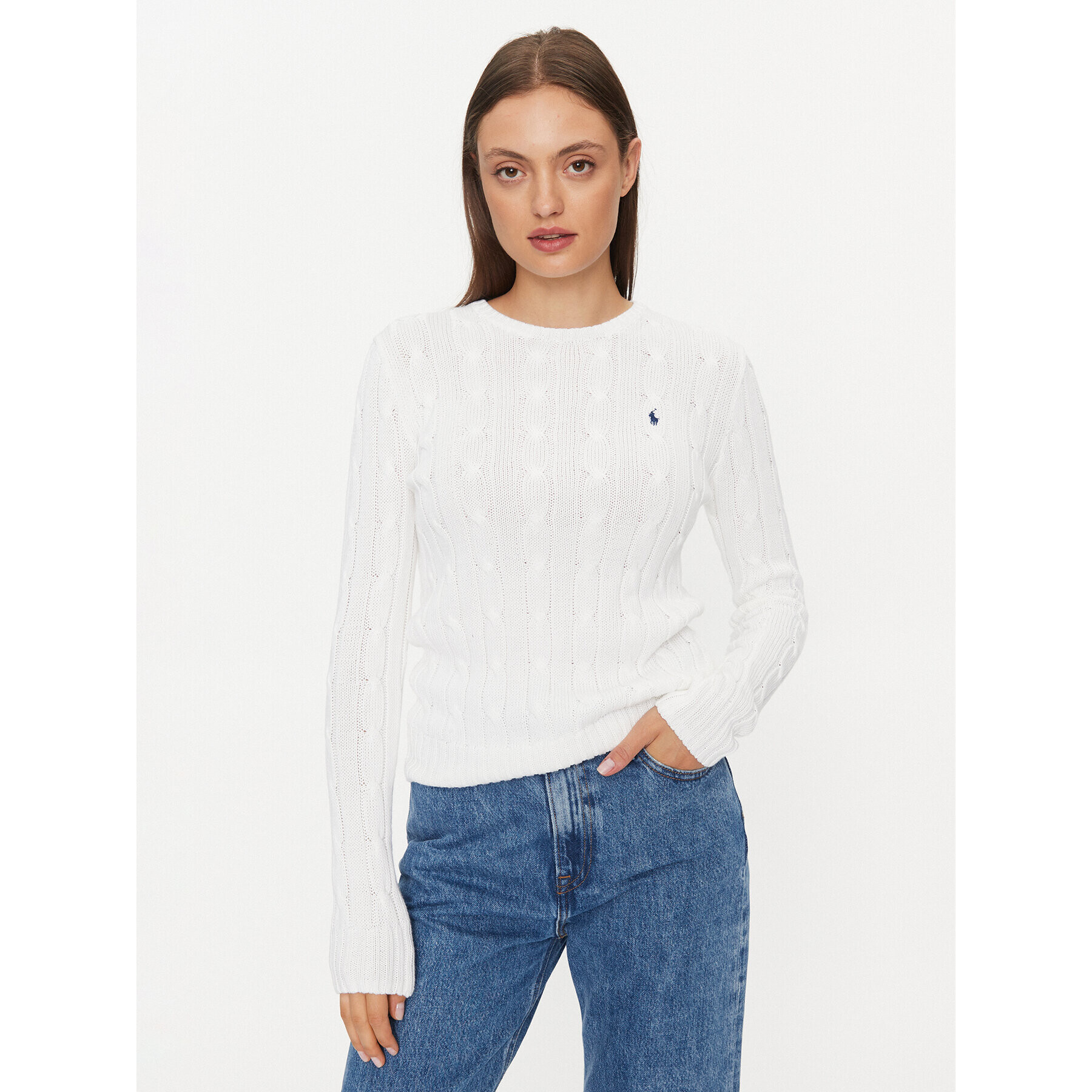 Polo Ralph Lauren Пуловер 211891640001 Бял Regular Fit - Pepit.bg
