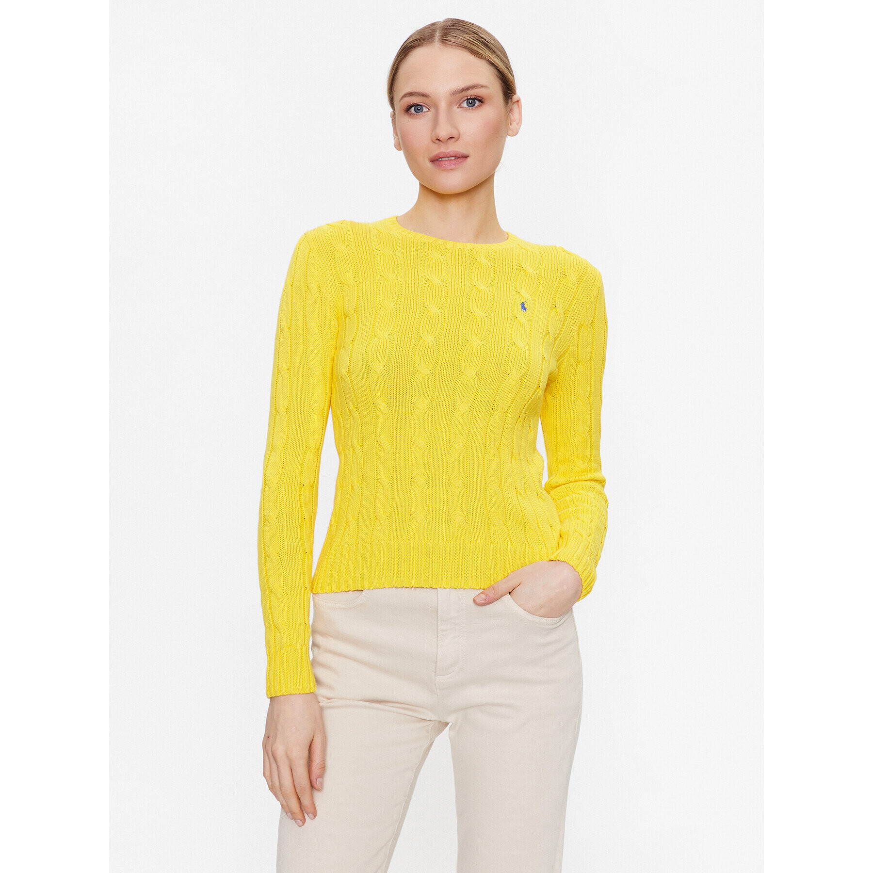 Polo Ralph Lauren Пуловер 211891640007 Жълт Regular Fit - Pepit.bg