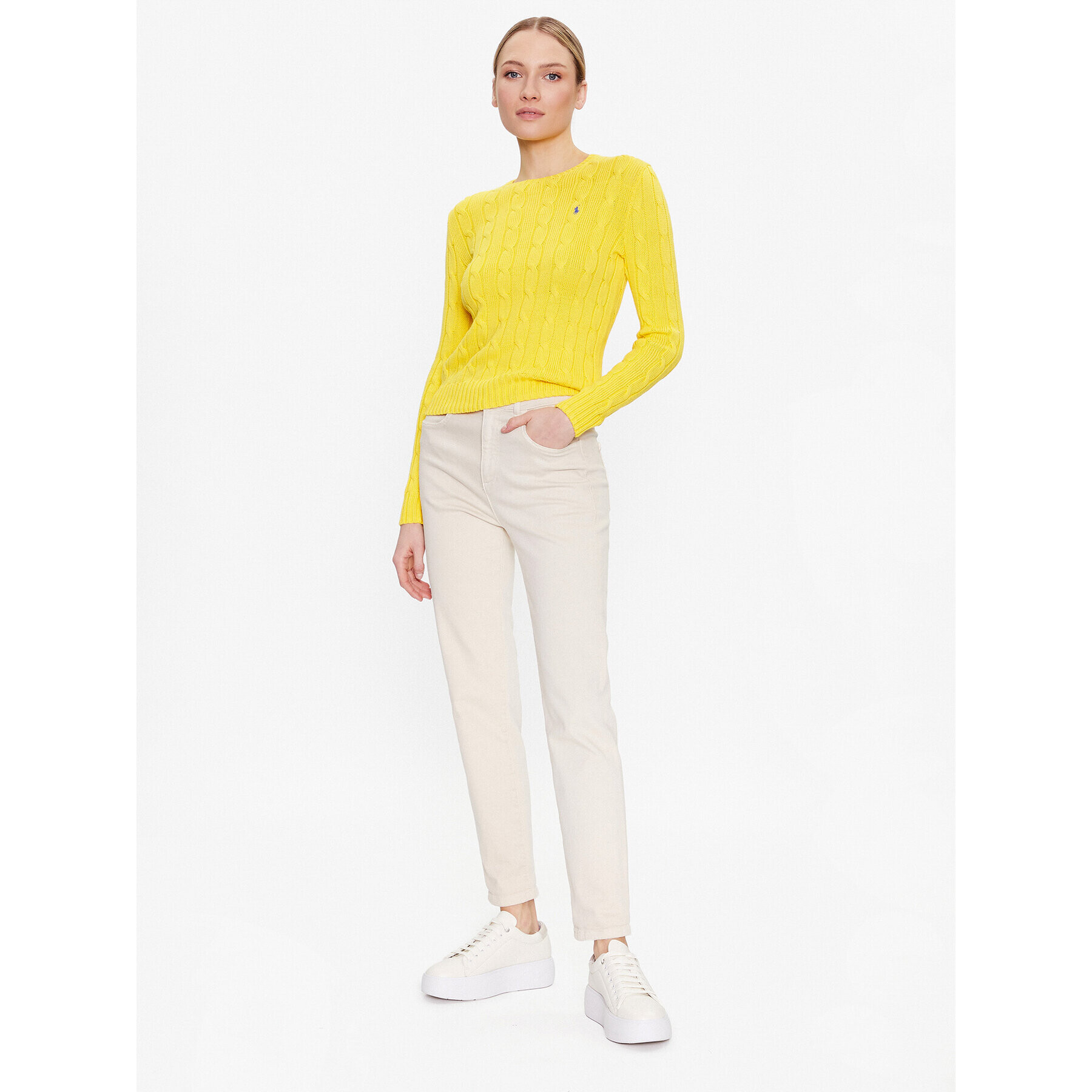 Polo Ralph Lauren Пуловер 211891640007 Жълт Regular Fit - Pepit.bg