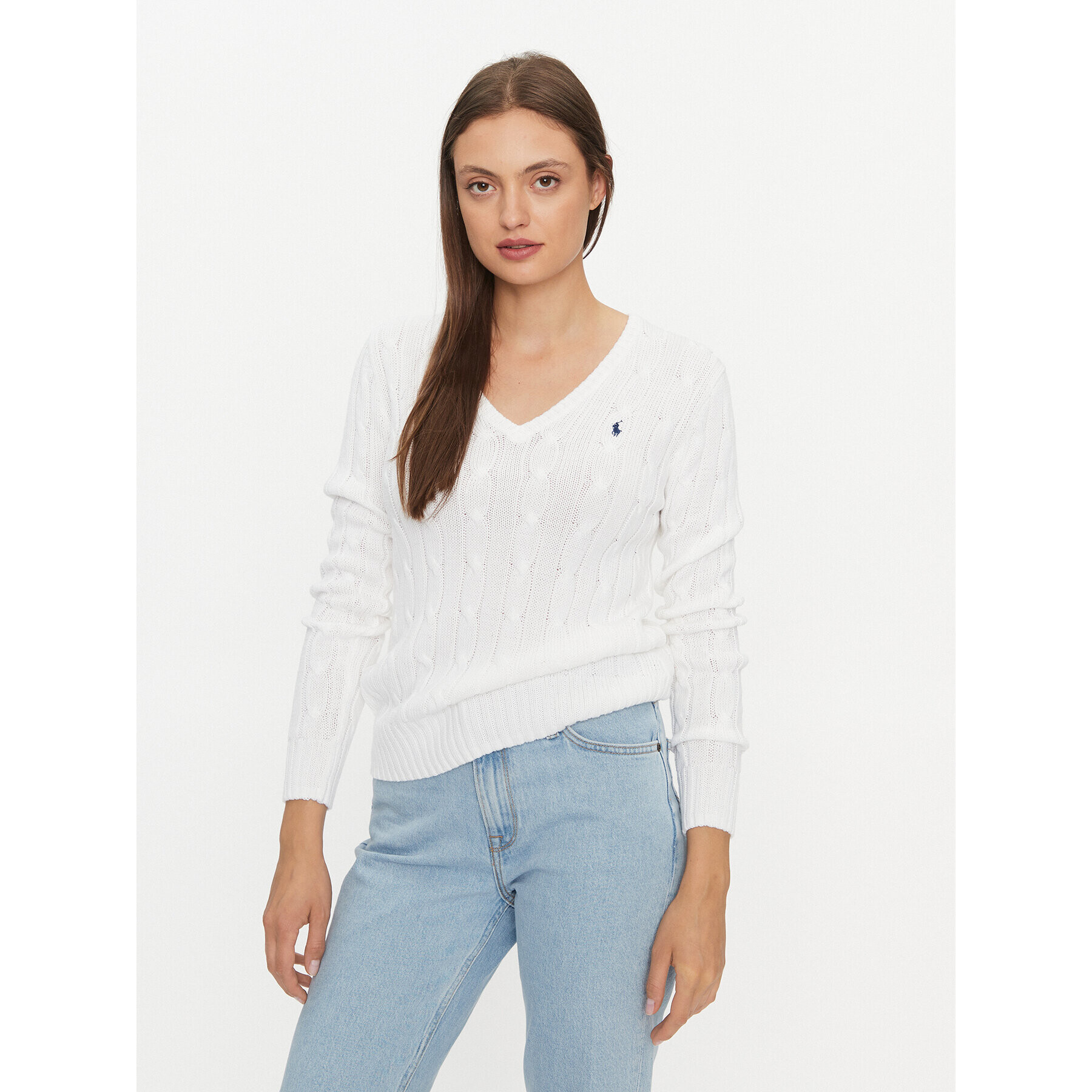Polo Ralph Lauren Пуловер 211891641001 Бял Regular Fit - Pepit.bg
