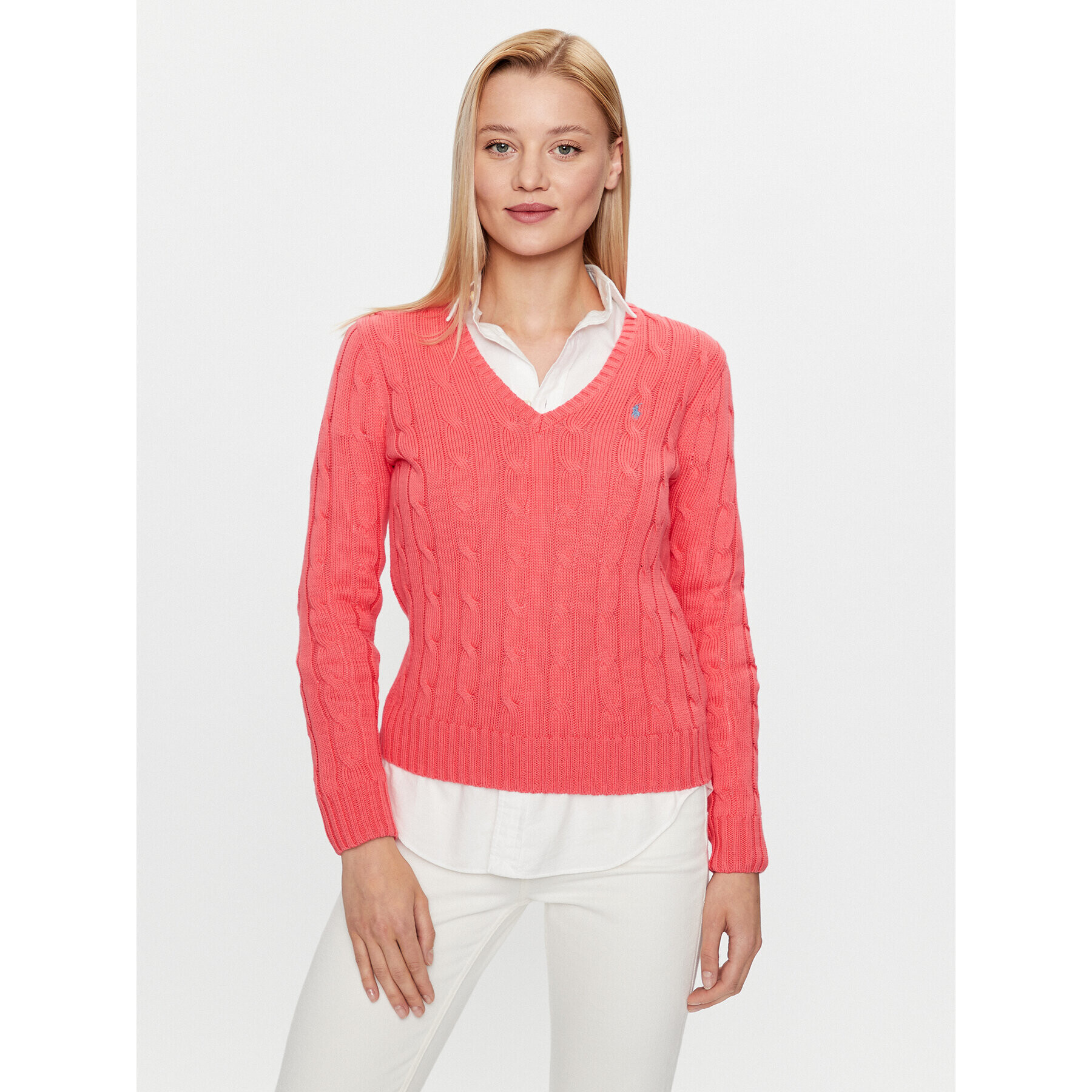 Polo Ralph Lauren Пуловер 211891641013 Розов Regular Fit - Pepit.bg