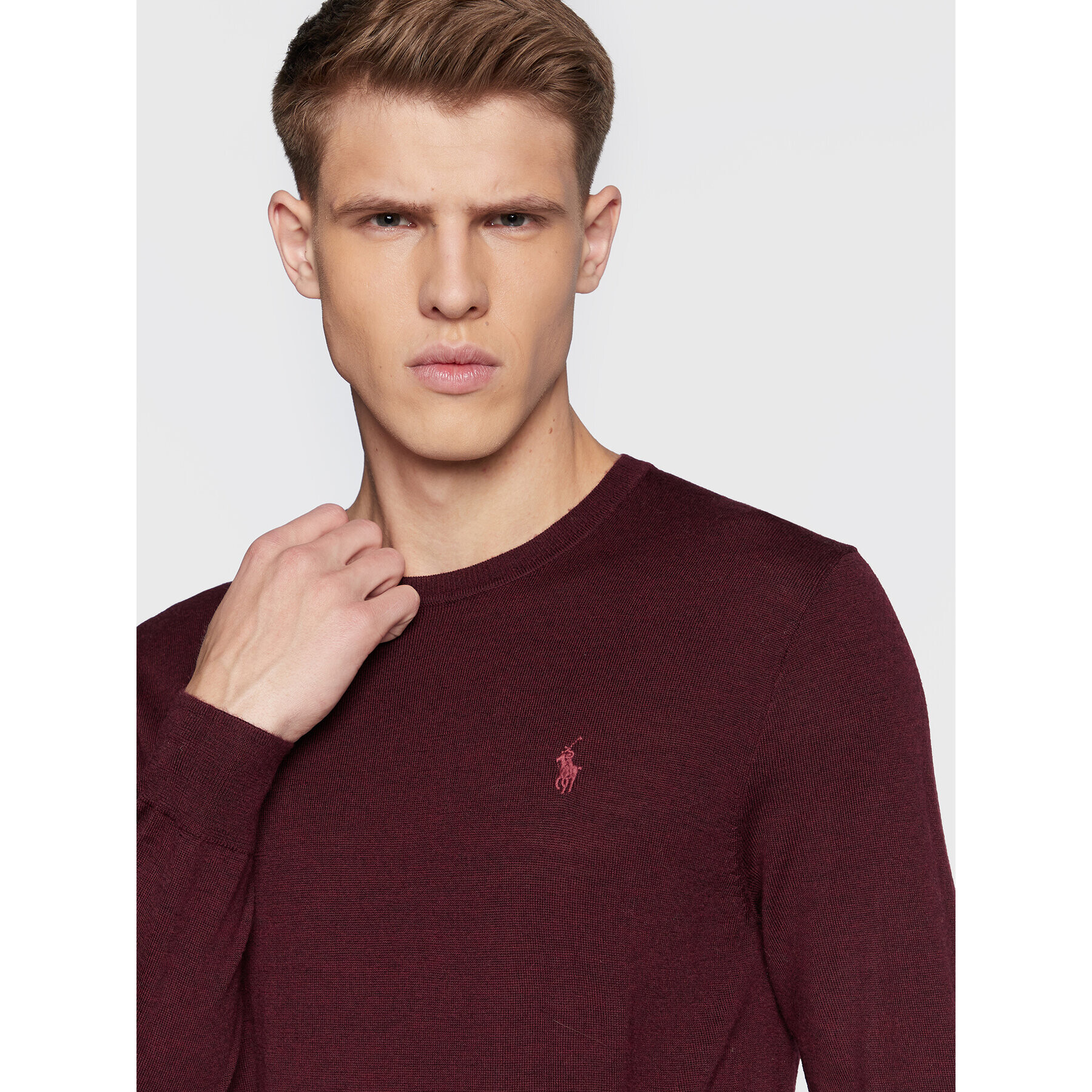 Polo Ralph Lauren Пуловер 710876846005 Бордо Slim Fit - Pepit.bg