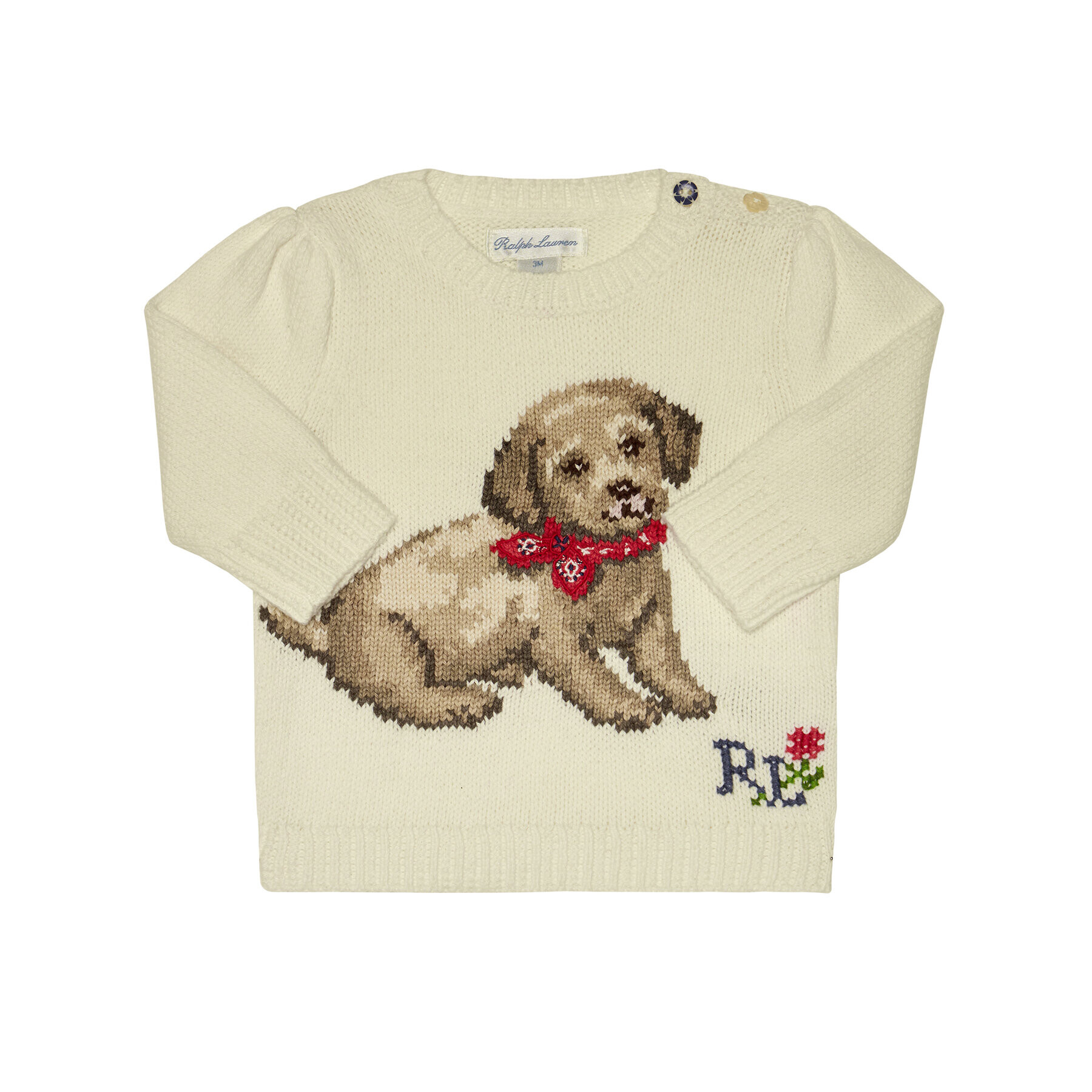 Polo Ralph Lauren Пуловер Dog 310787279001 Бял Regular Fit - Pepit.bg