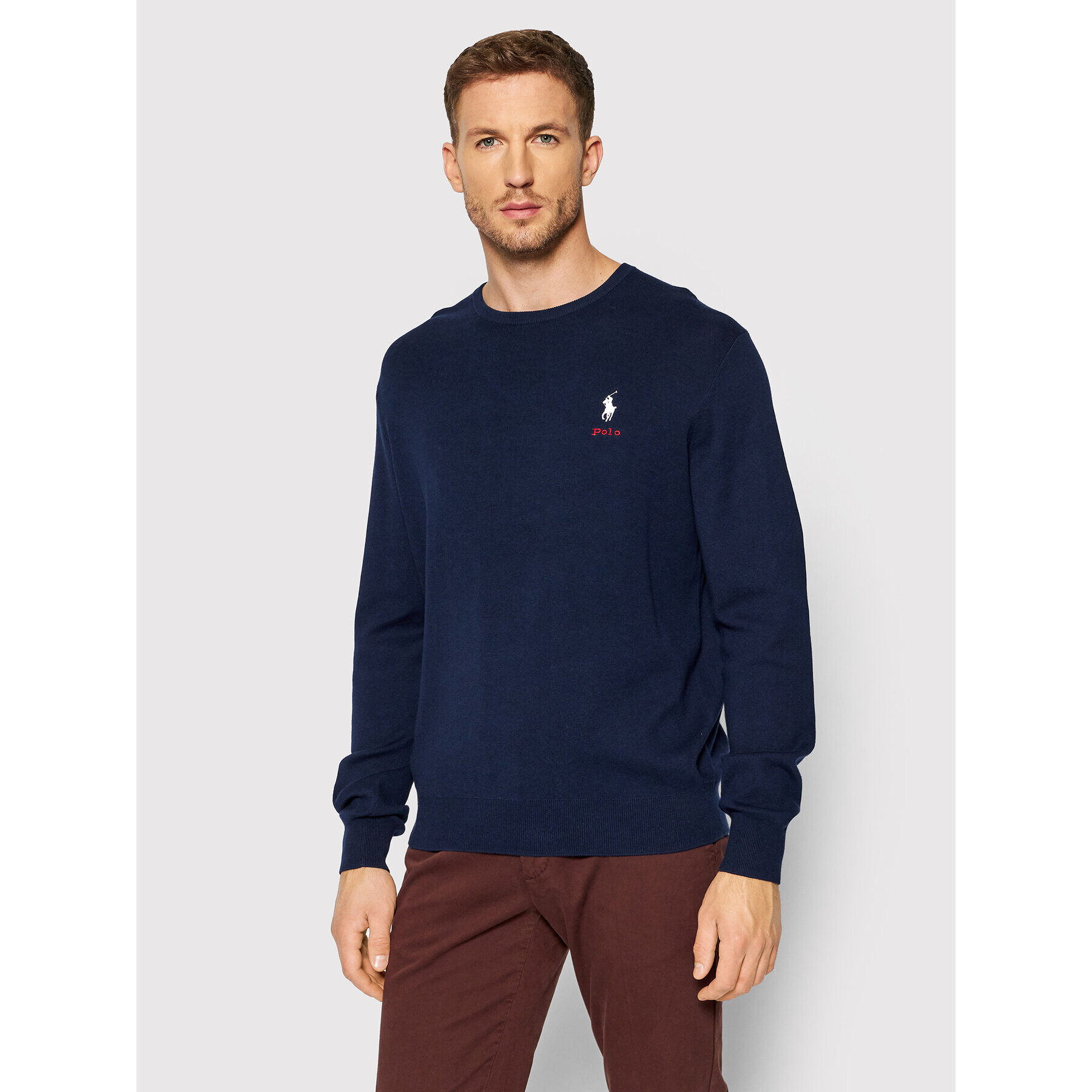 Polo Ralph Lauren Пуловер Lsl 710850117001 Тъмносин Regular Fit - Pepit.bg