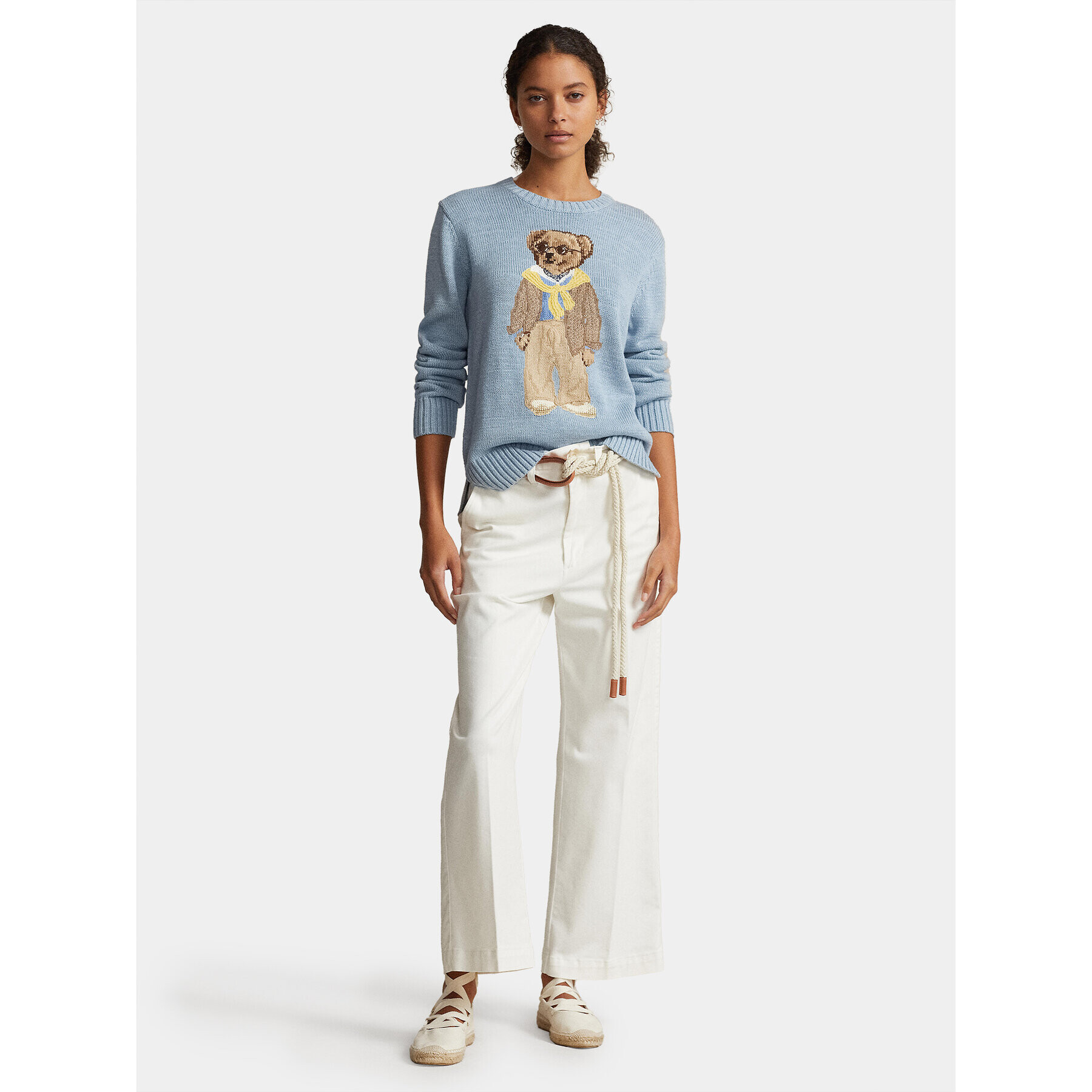 Polo Ralph Lauren Пуловер Prov Bear 211924442001 Син Relaxed Fit - Pepit.bg