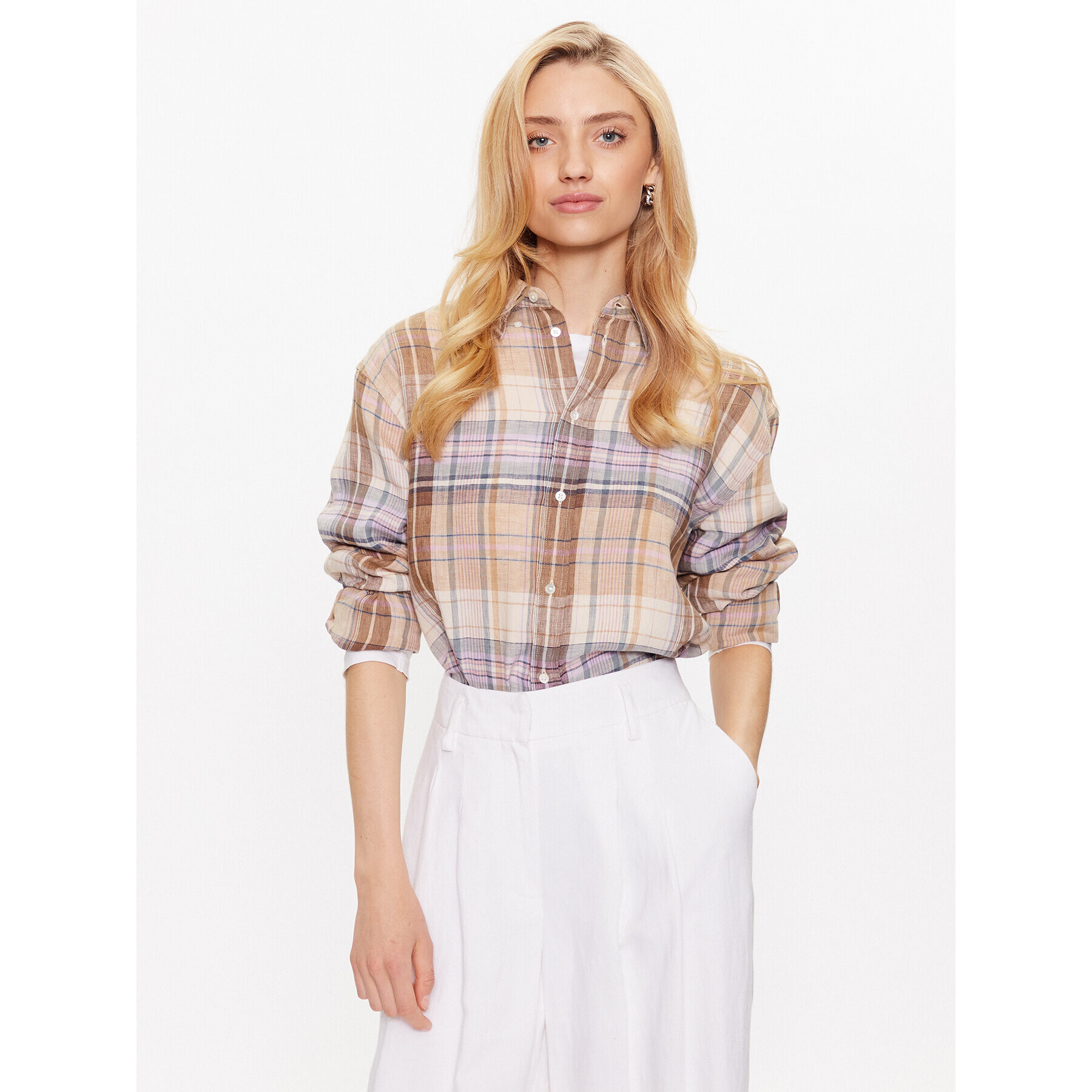 Polo Ralph Lauren Риза 211892369005 Кафяв Regular Fit - Pepit.bg