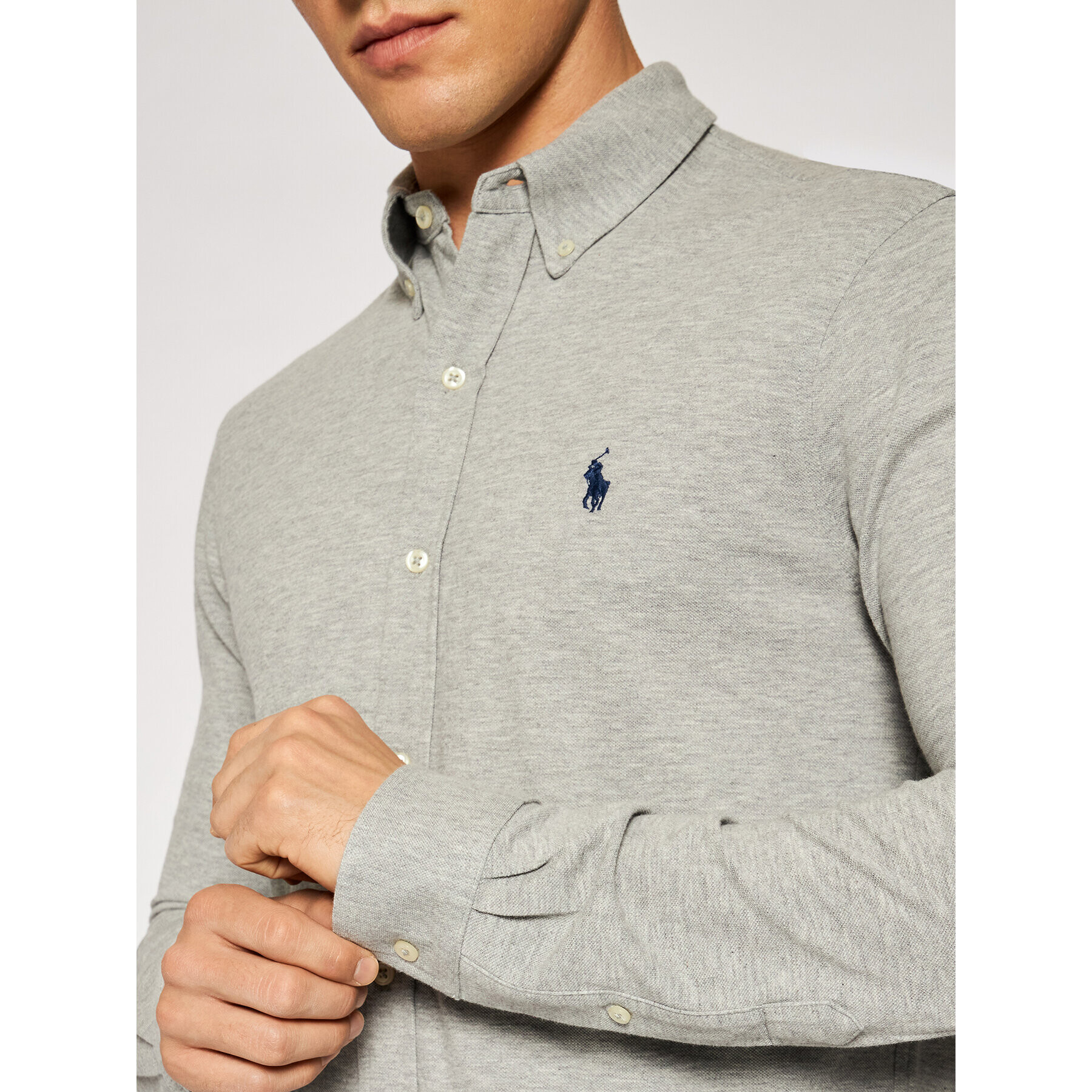 Polo Ralph Lauren Риза 710654408 Сив Regular Fit - Pepit.bg