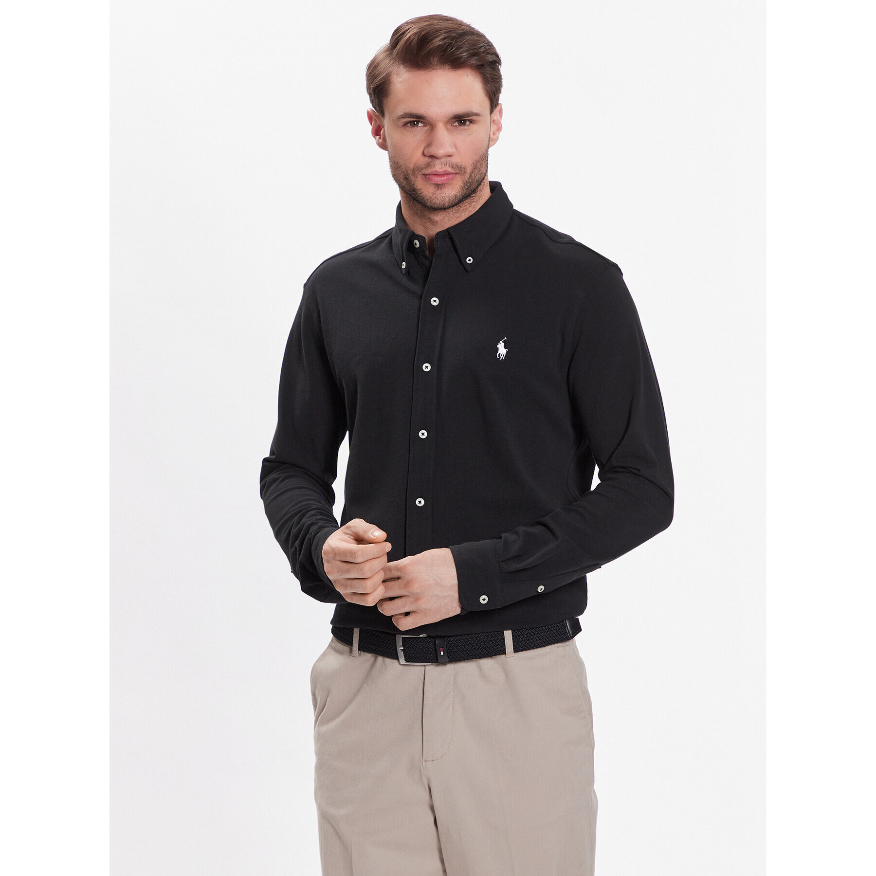 Polo Ralph Lauren Риза 710654408089 Черен Regular Fit - Pepit.bg