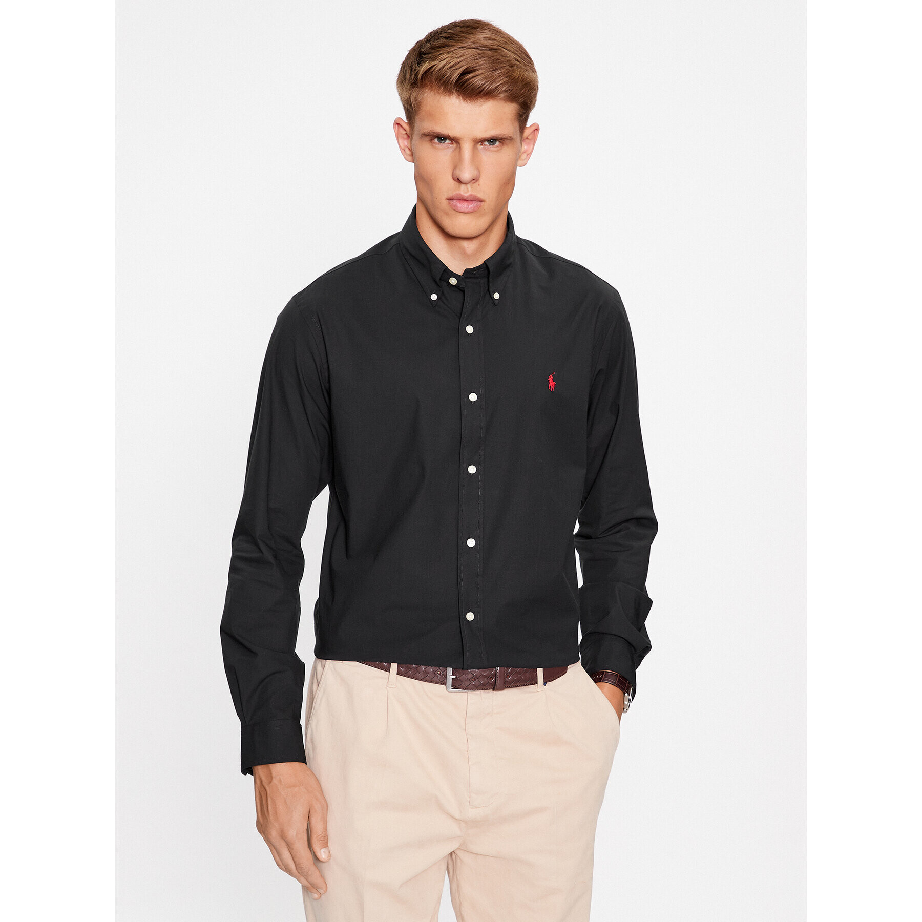 Polo Ralph Lauren Риза 710867364006 Черен Custom Fit - Pepit.bg