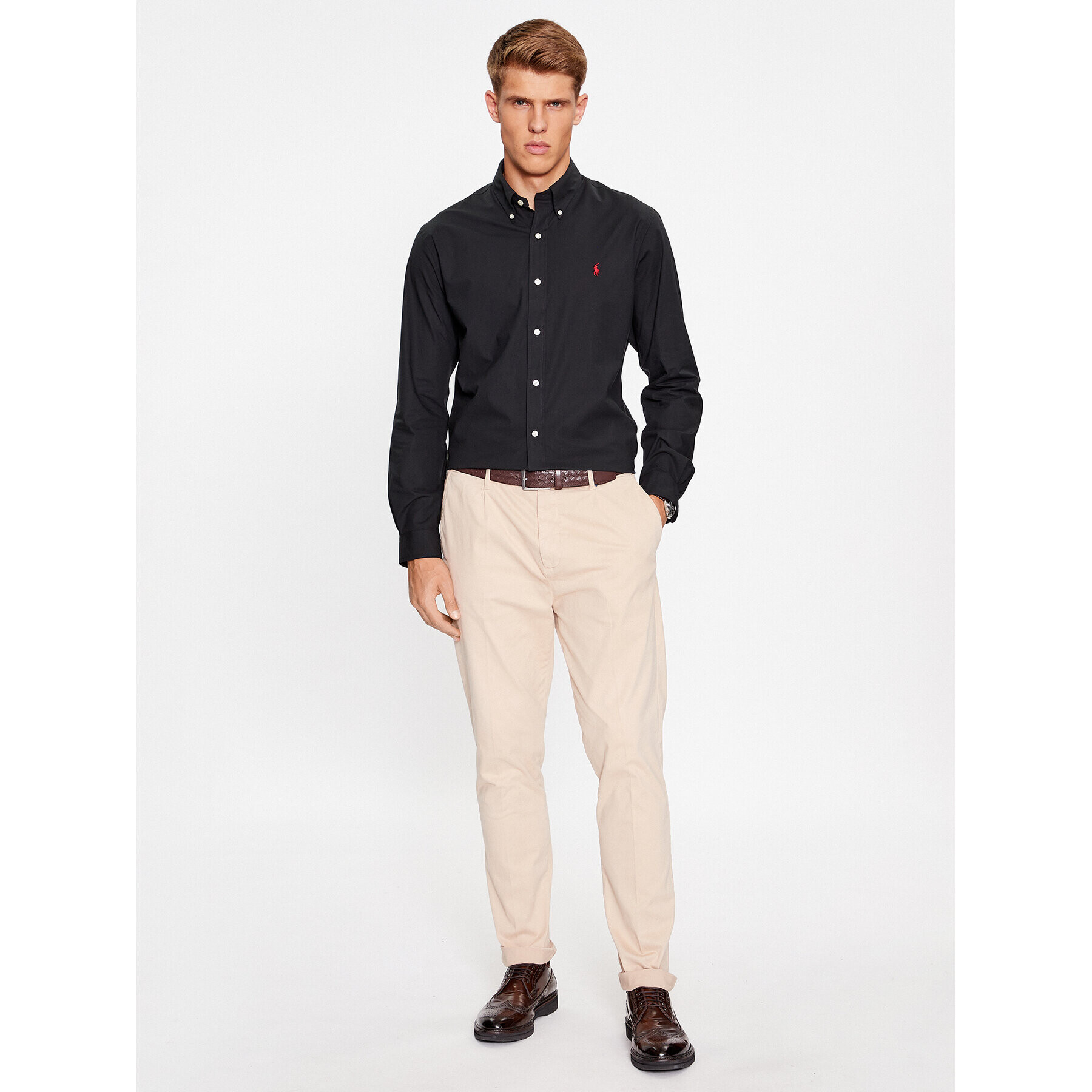 Polo Ralph Lauren Риза 710867364006 Черен Custom Fit - Pepit.bg