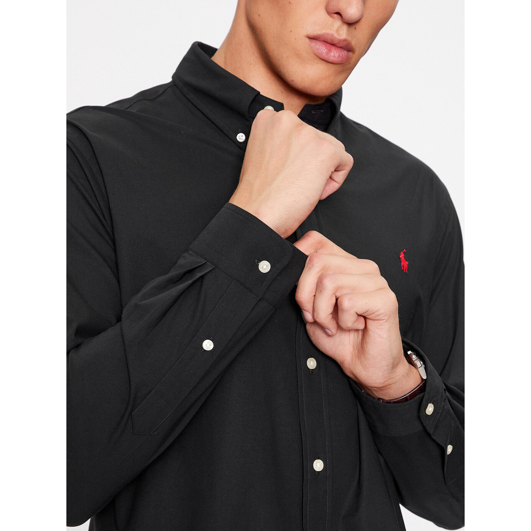 Polo Ralph Lauren Риза 710867364006 Черен Custom Fit - Pepit.bg
