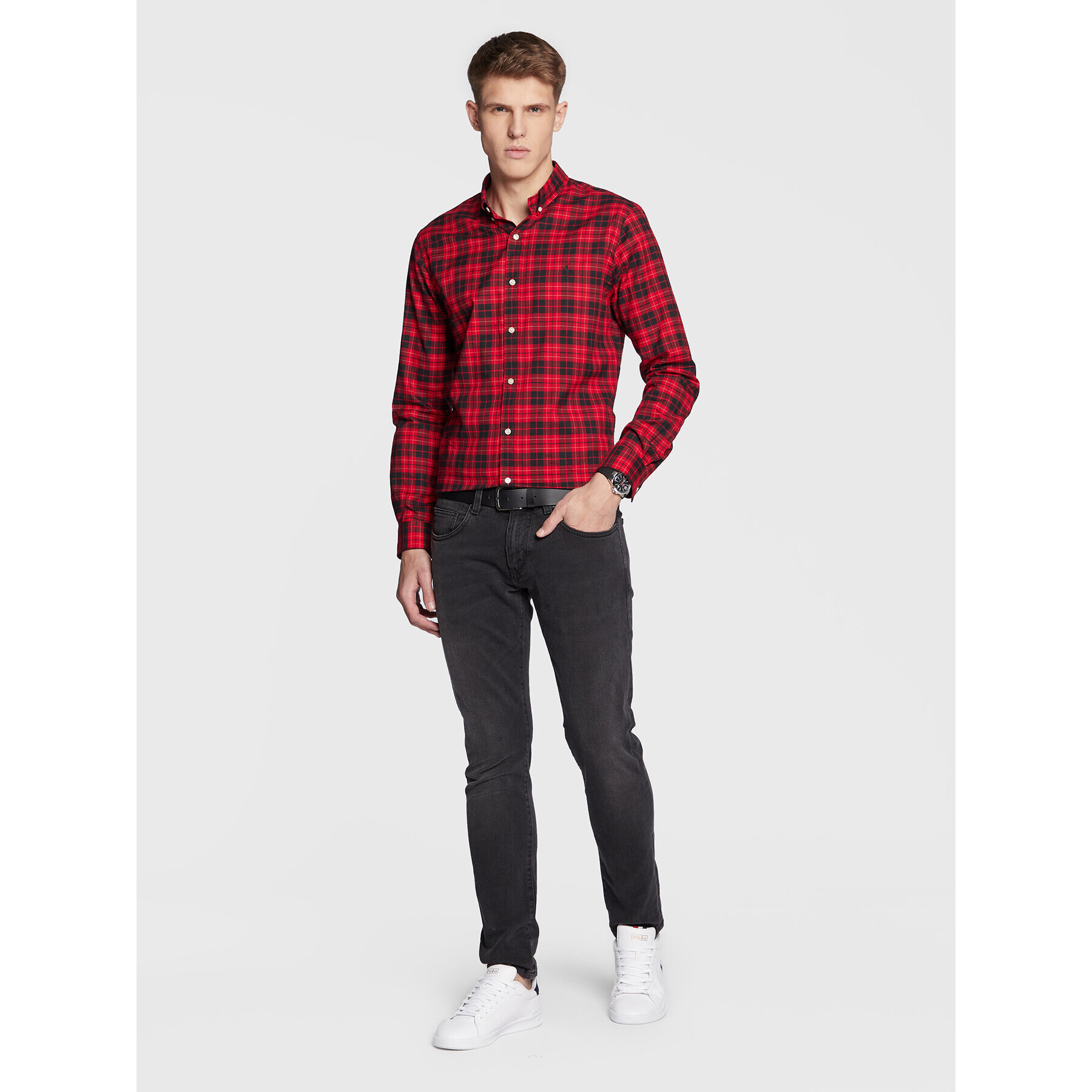 Polo Ralph Lauren Риза 710886731 Червен Slim Fit - Pepit.bg