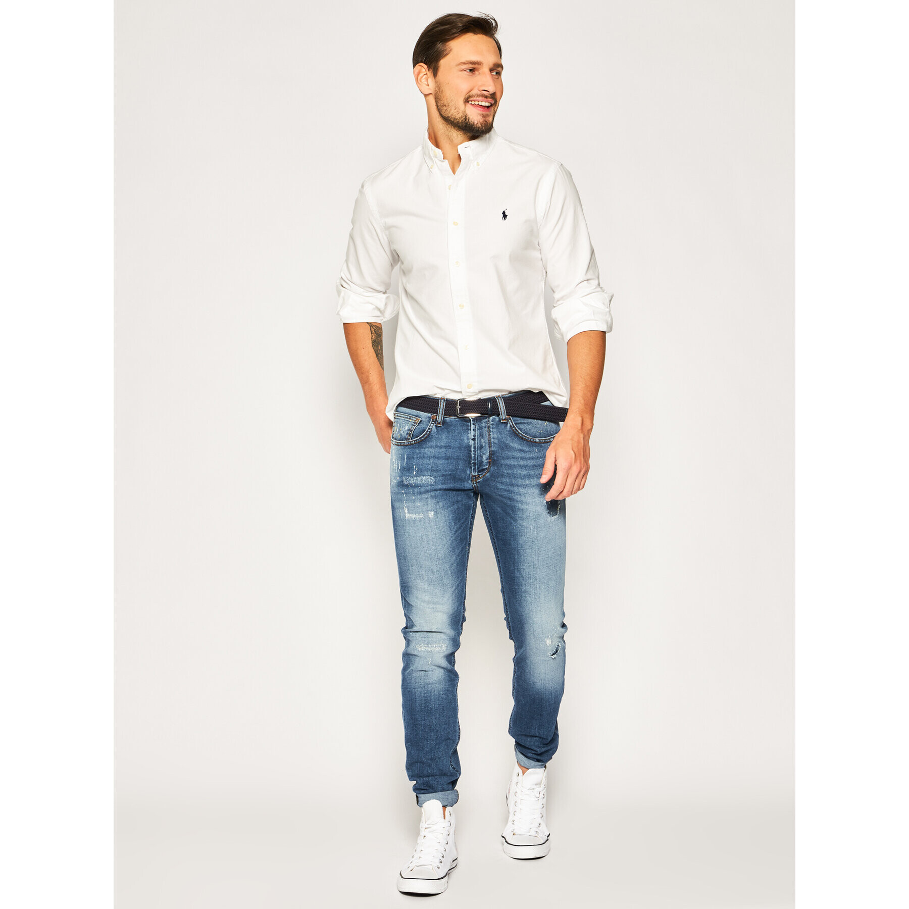 Polo Ralph Lauren Риза Bsr 710772290 Бял Custom Fit - Pepit.bg
