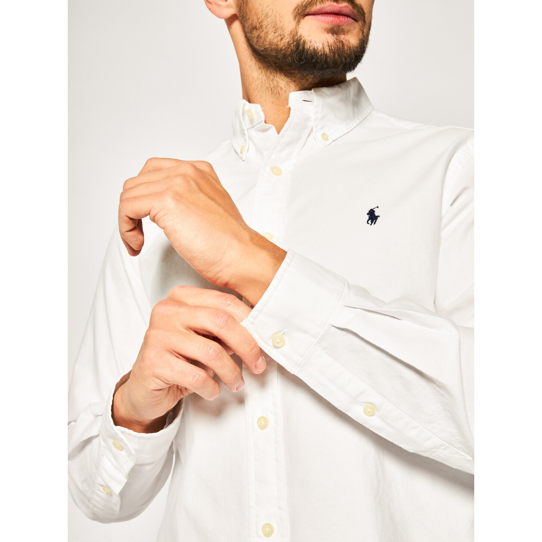 Polo Ralph Lauren Риза Bsr 710772290 Бял Custom Fit - Pepit.bg
