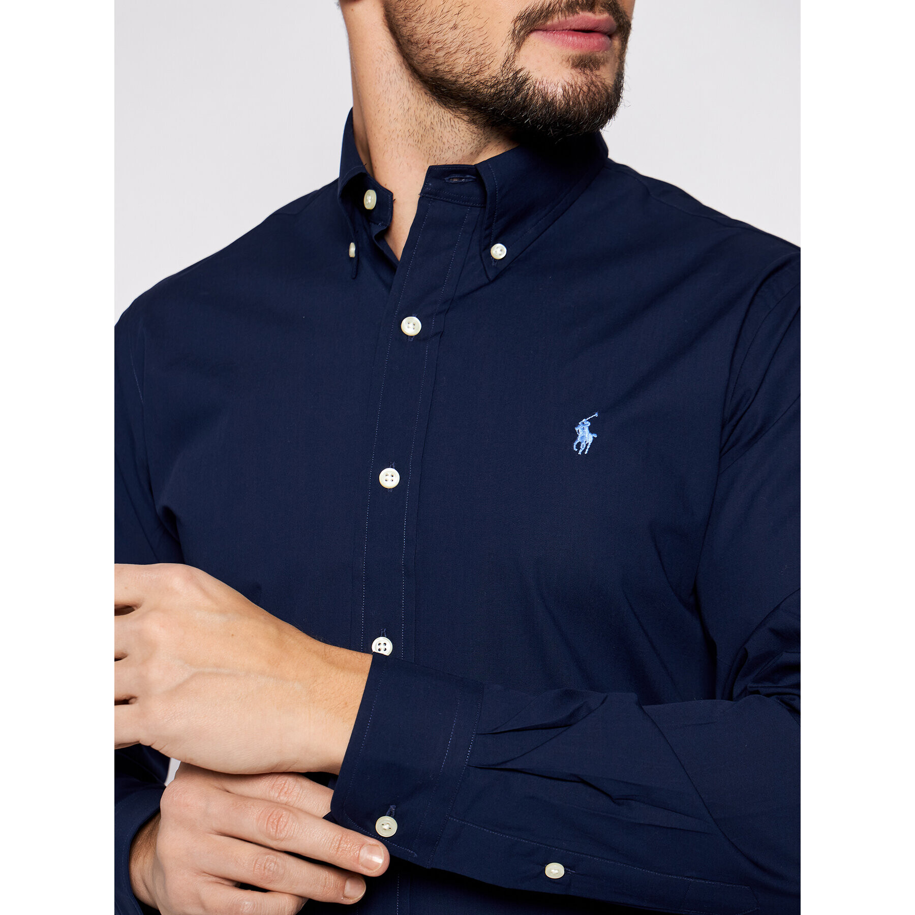 Polo Ralph Lauren Риза Bsr 710792044 Тъмносин Custom Fit - Pepit.bg