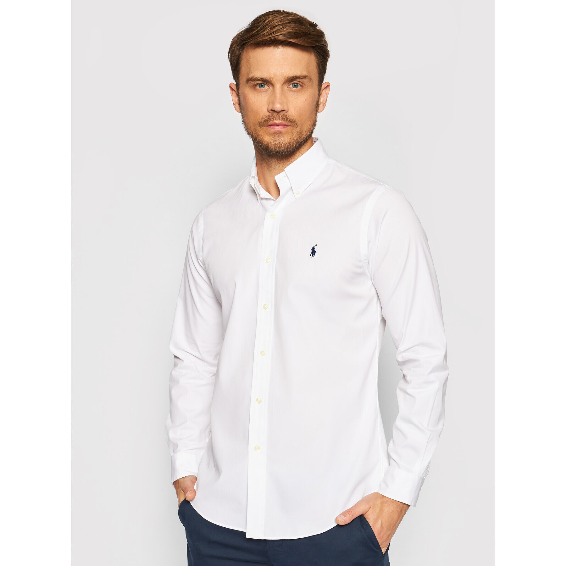 Polo Ralph Lauren Риза Classics 710846084002 Бял Custom Fit - Pepit.bg