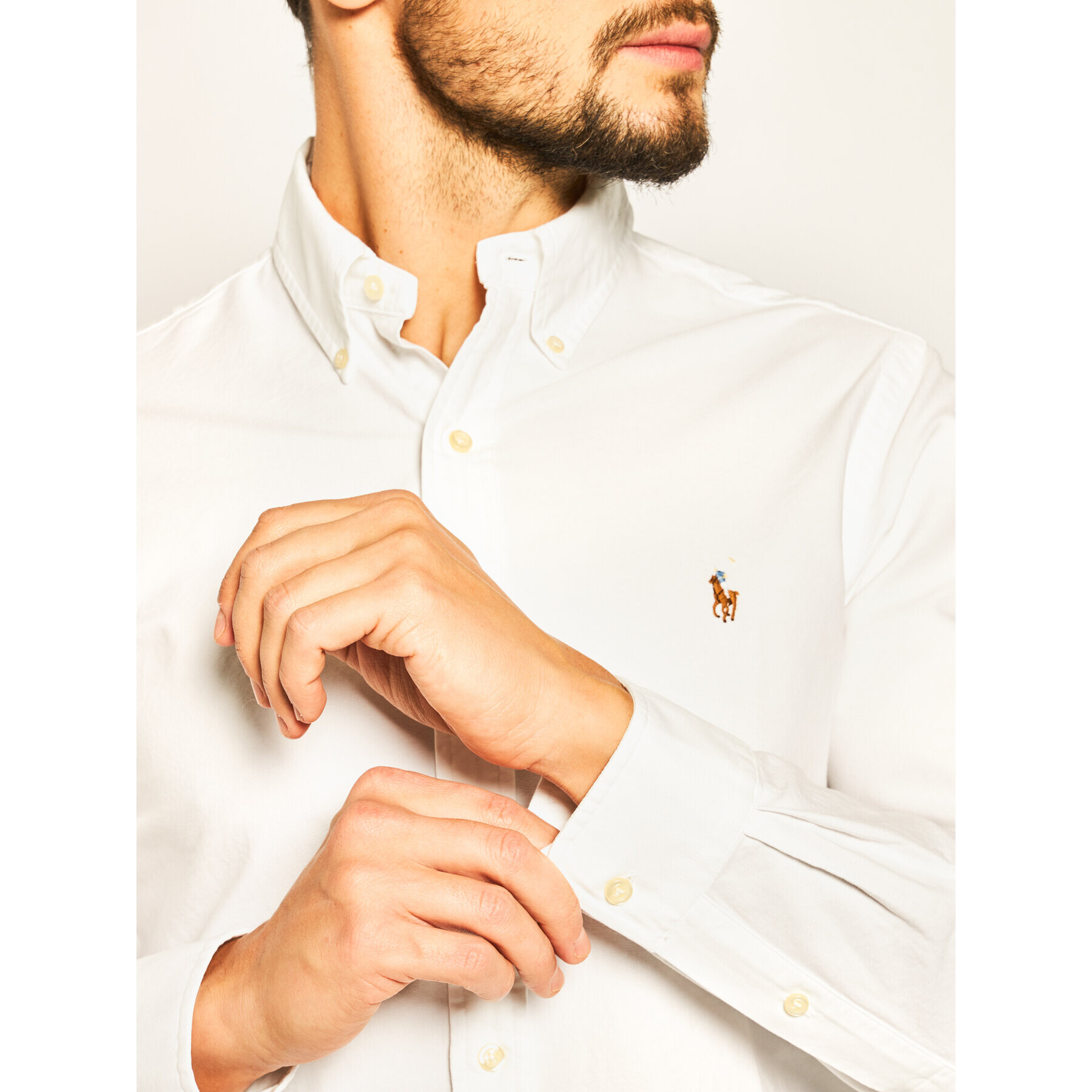 Polo Ralph Lauren Риза Core Replen 710549084 Бял Slim Fit - Pepit.bg