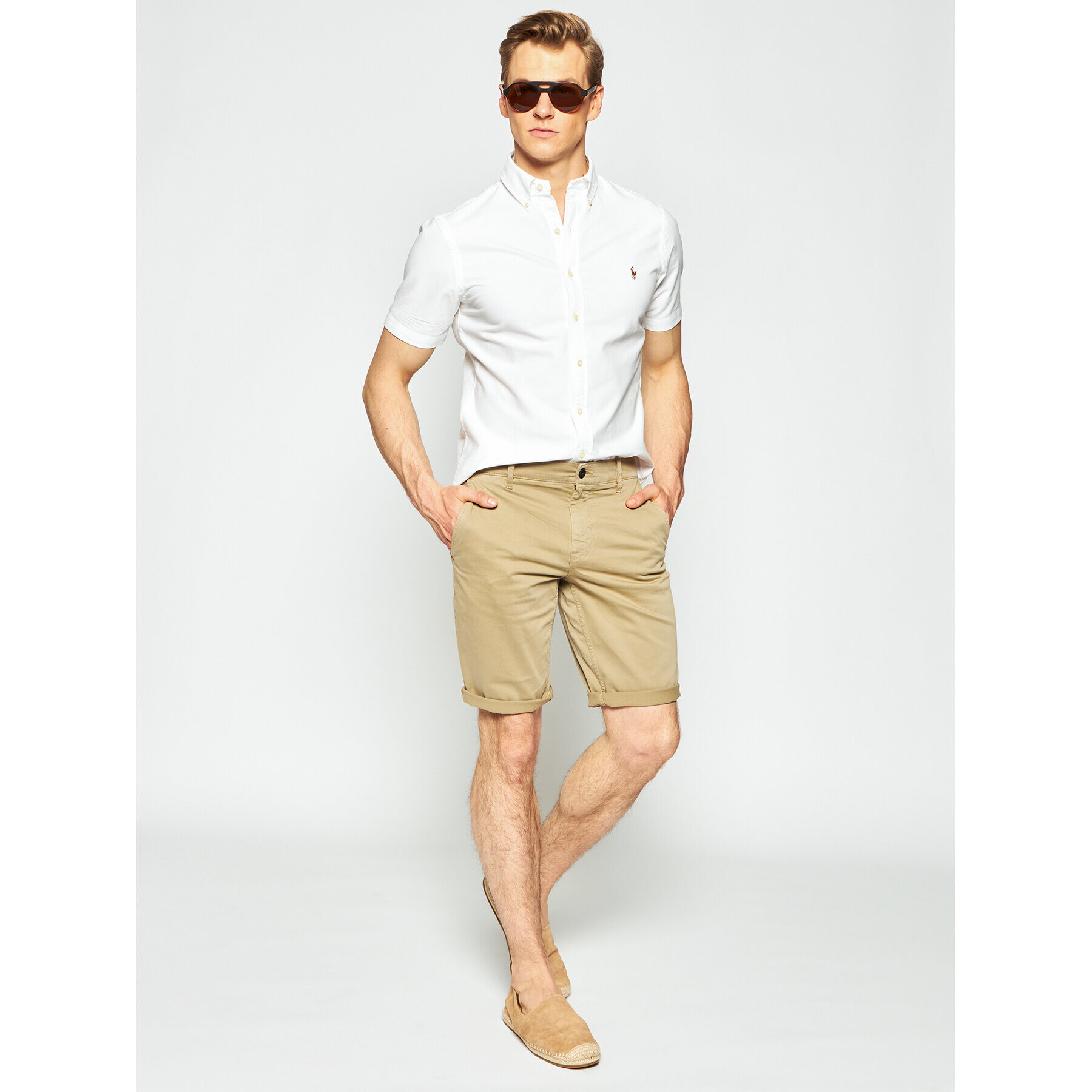 Polo Ralph Lauren Риза Poplin 710787736 Бял Slim Fit - Pepit.bg
