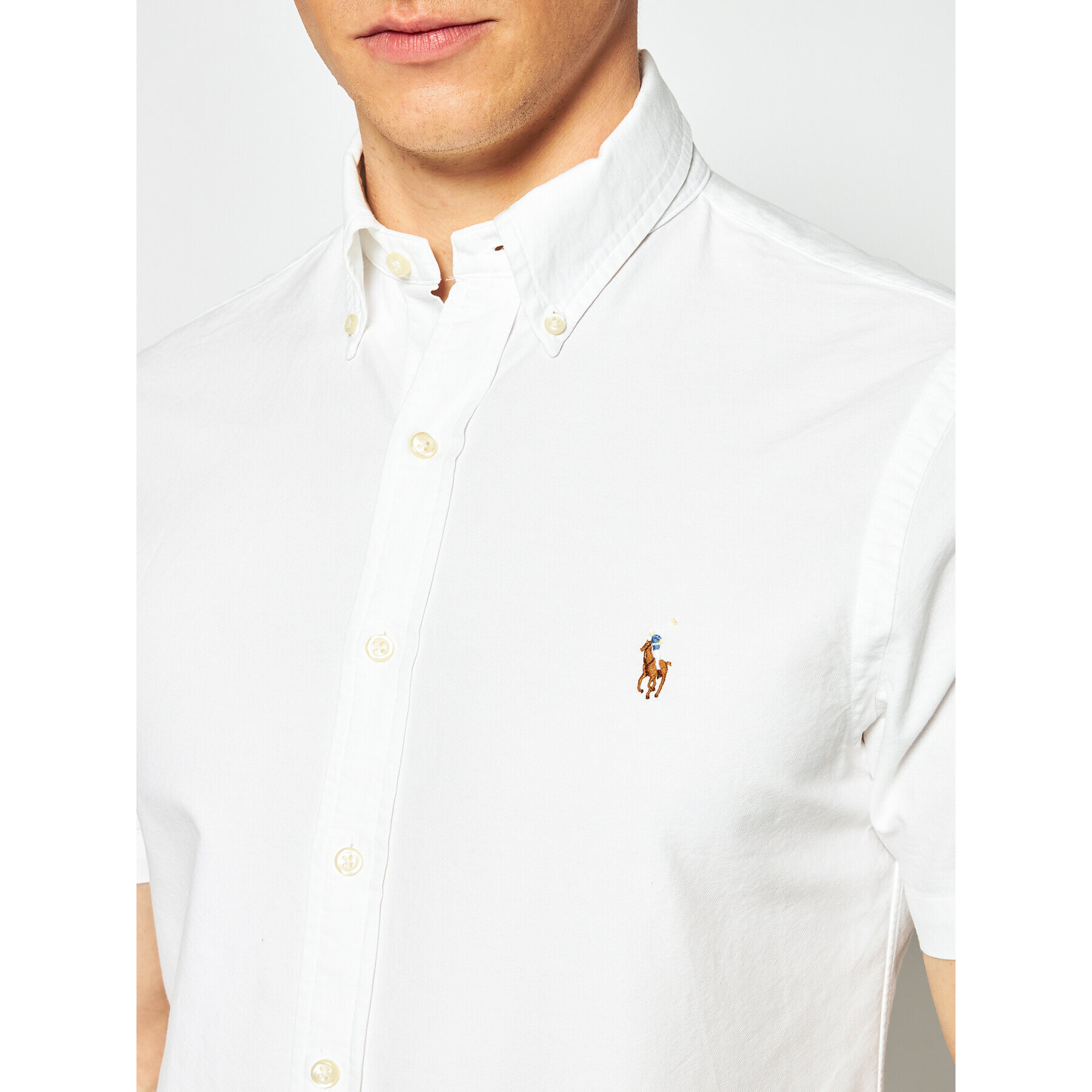 Polo Ralph Lauren Риза Poplin 710787736 Бял Slim Fit - Pepit.bg