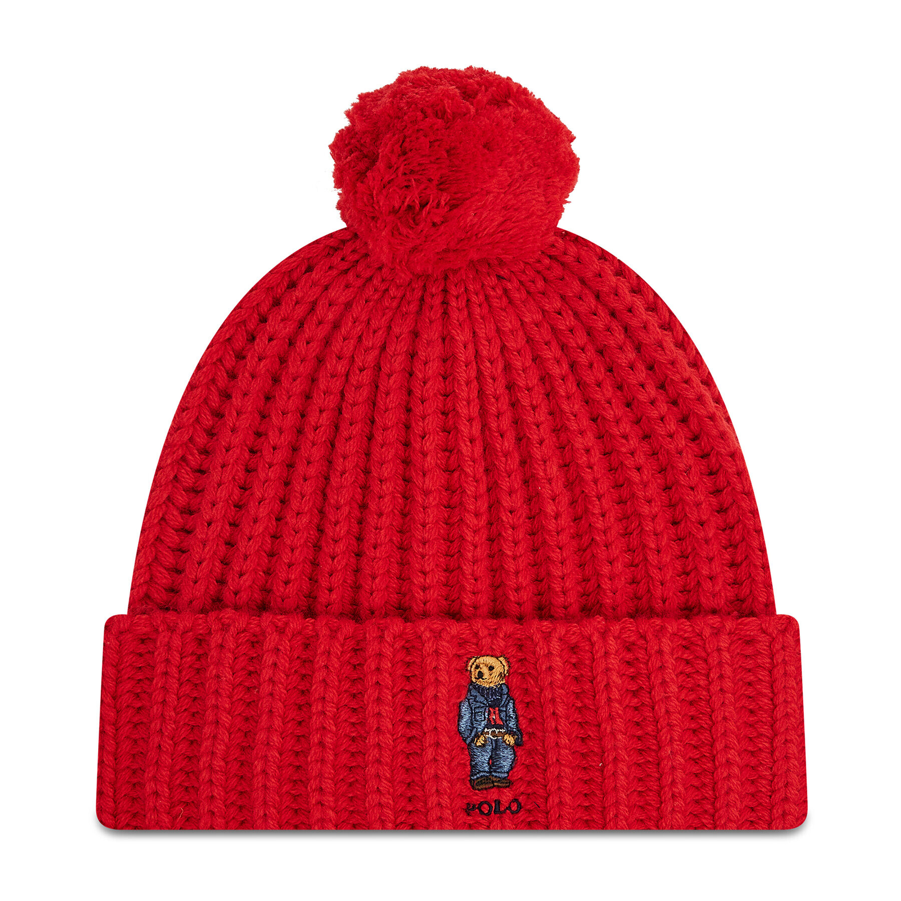 Polo Ralph Lauren Шапка Pom Pom Bear 455858368003 Червен - Pepit.bg