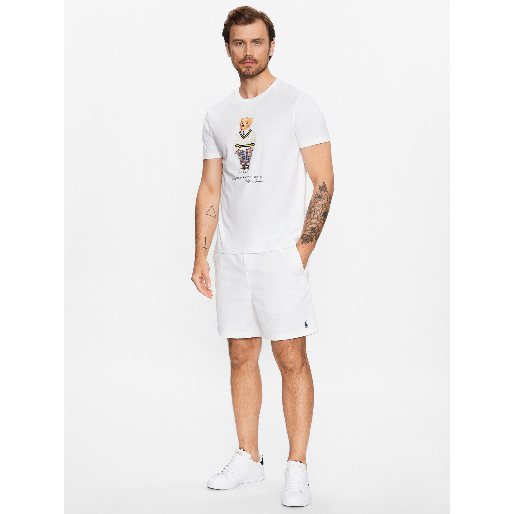 Polo Ralph Lauren Шорти от плат 710644995042 Бял Regular Fit - Pepit.bg
