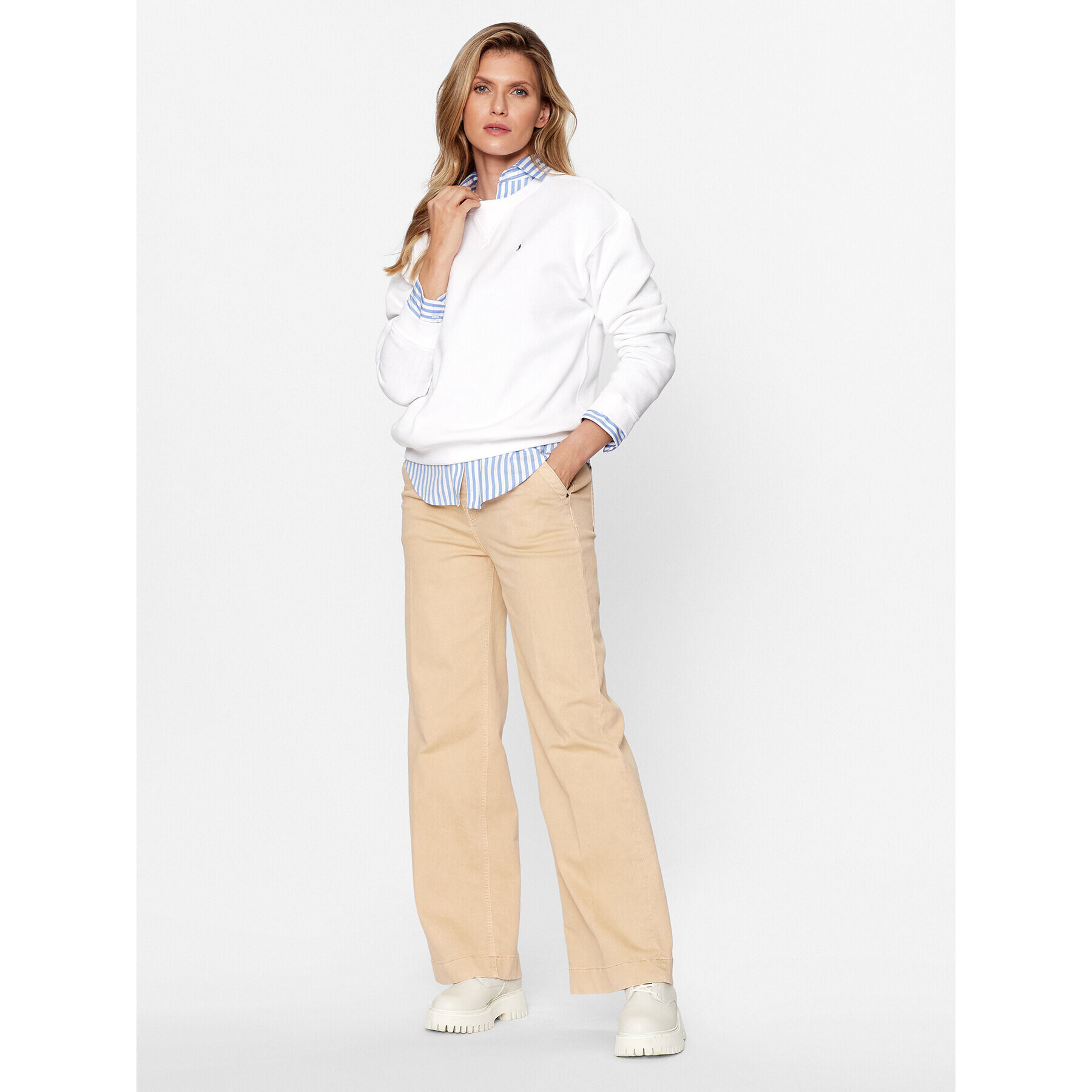 Polo Ralph Lauren Суитшърт 211891557001 Бял Regular Fit - Pepit.bg