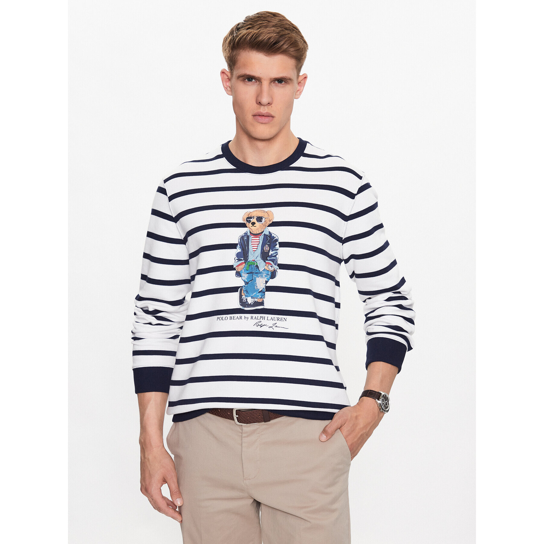 Polo Ralph Lauren Суитшърт 710909723001 Бял Regular Fit - Pepit.bg