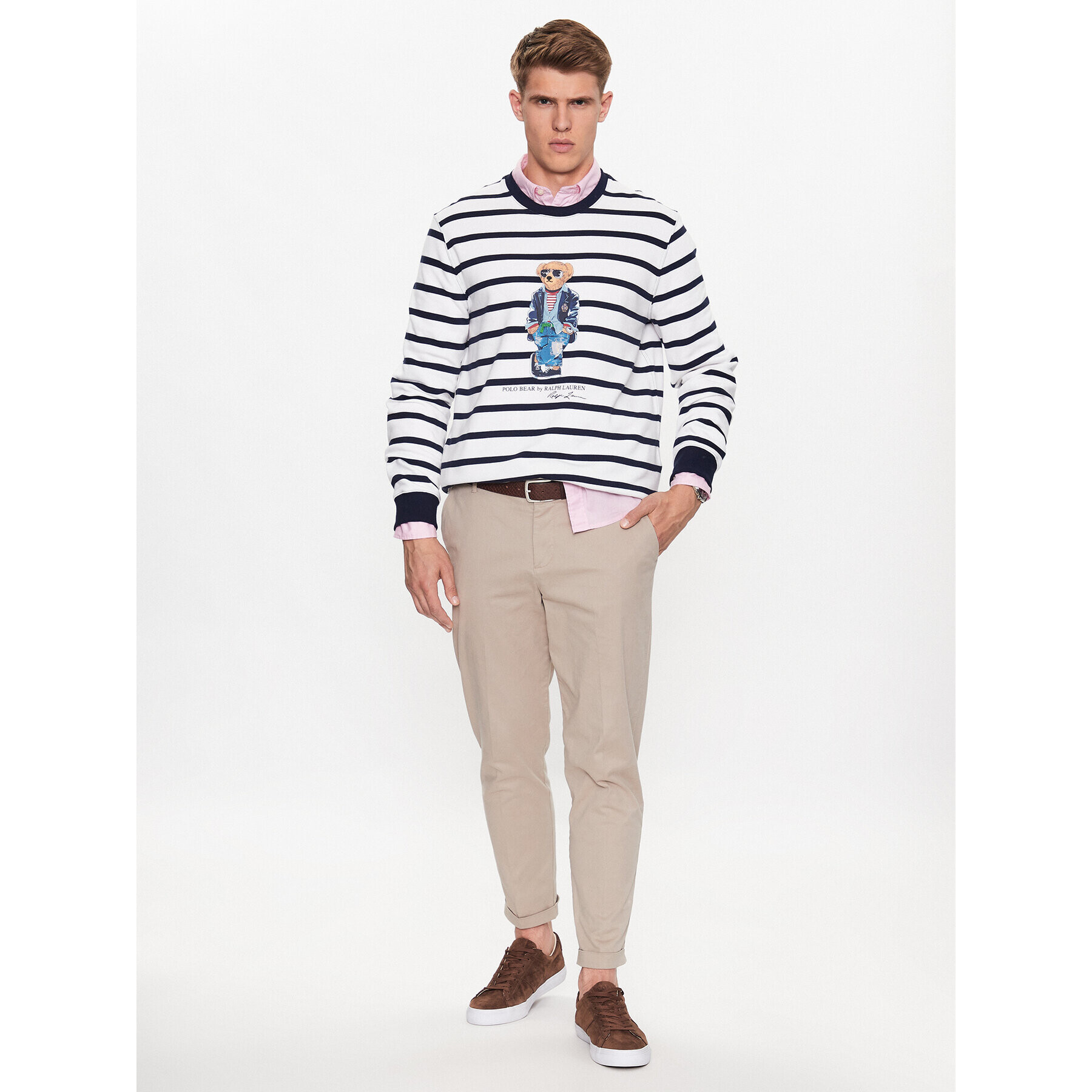 Polo Ralph Lauren Суитшърт 710909723001 Бял Regular Fit - Pepit.bg