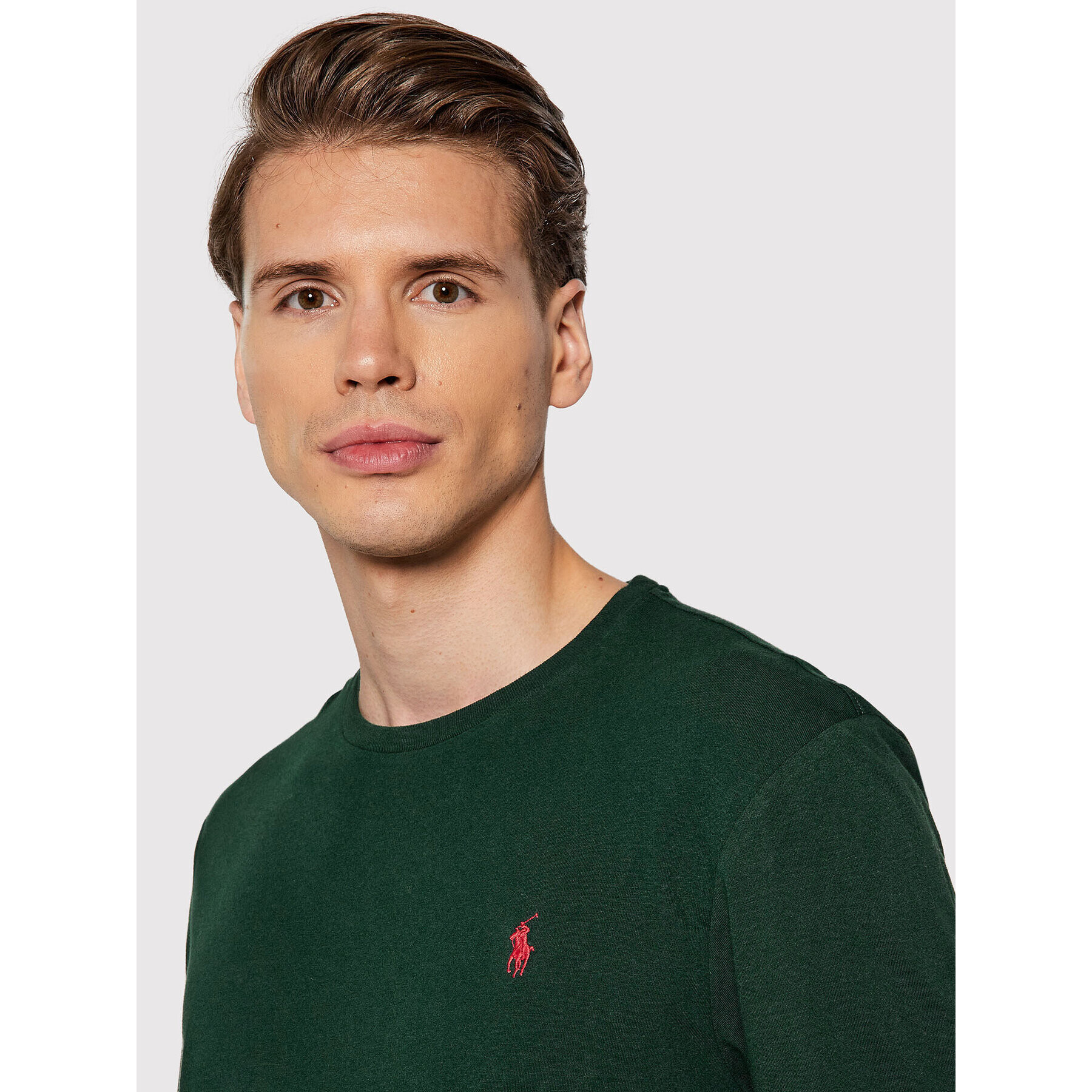 Polo Ralph Lauren Тениска с дълъг ръкав 710671468036 Зелен Custom Slim Fit - Pepit.bg