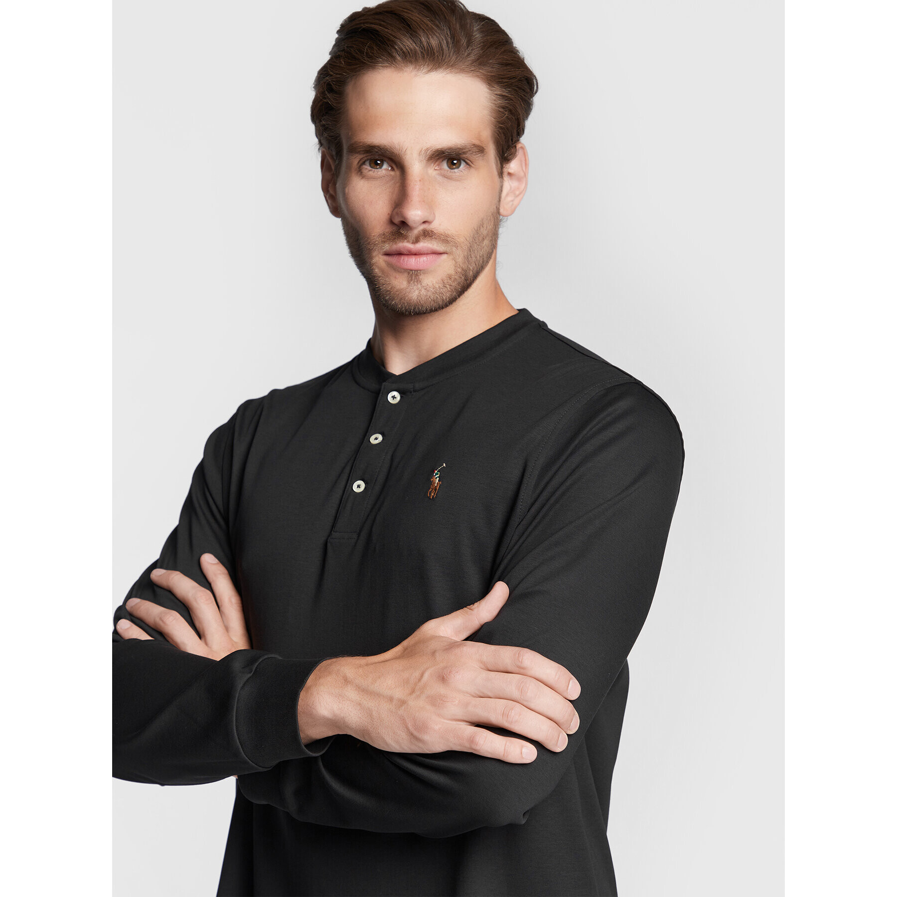 Polo Ralph Lauren Тениска с дълъг ръкав 710876614001 Черен Slim Fit - Pepit.bg