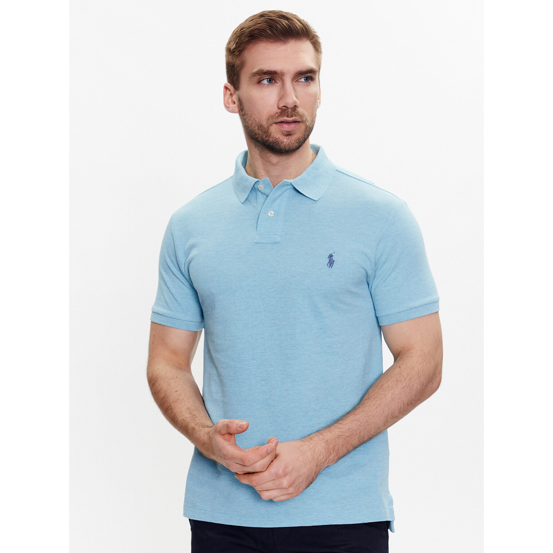 Polo Ralph Lauren Тениска с яка и копчета 710536856357 Син Slim Fit - Pepit.bg