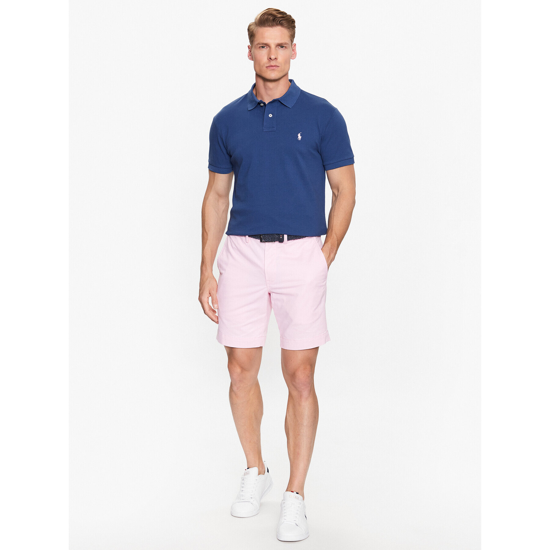 Polo Ralph Lauren Тениска с яка и копчета 710536856368 Тъмносин Slim Fit - Pepit.bg