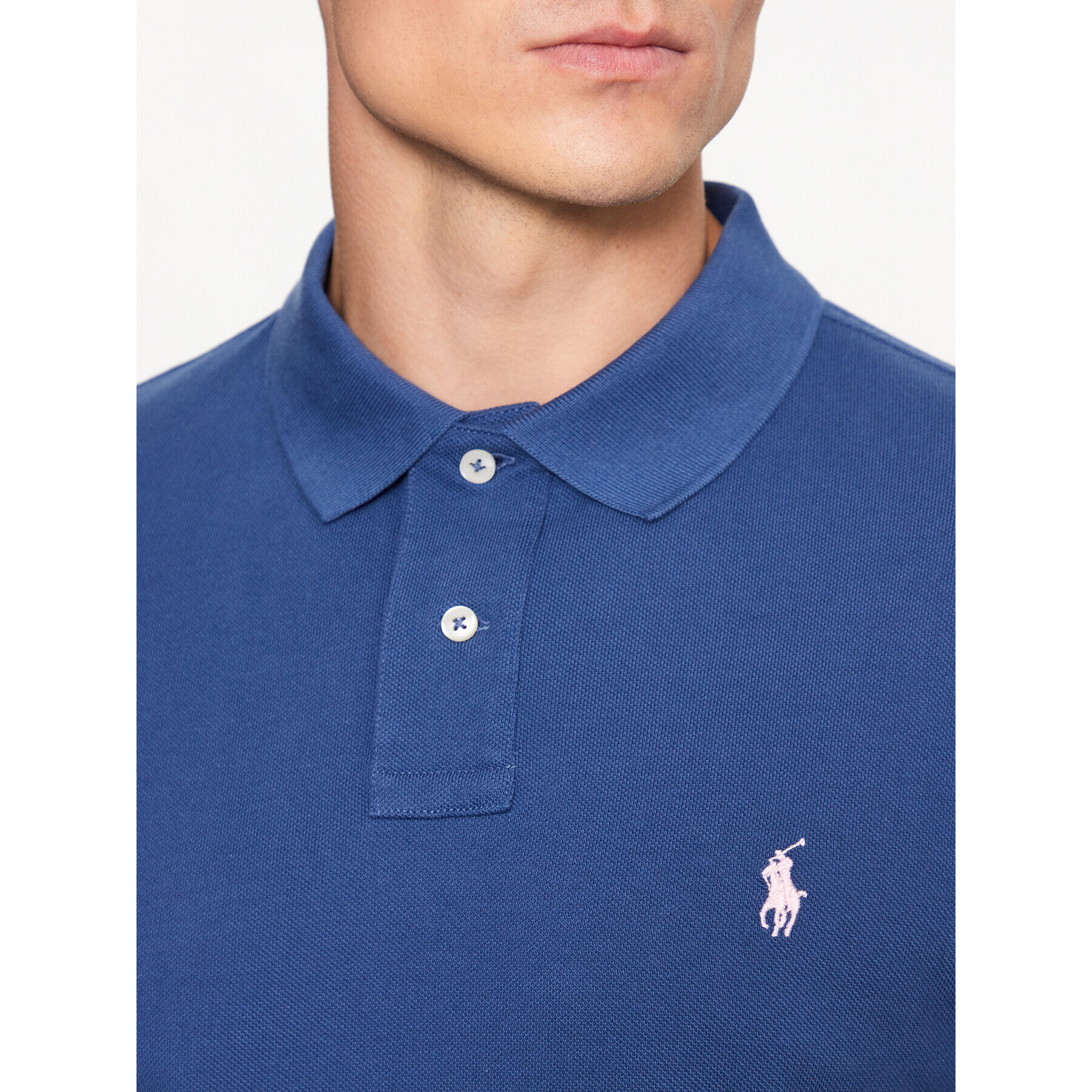 Polo Ralph Lauren Тениска с яка и копчета 710536856368 Тъмносин Slim Fit - Pepit.bg