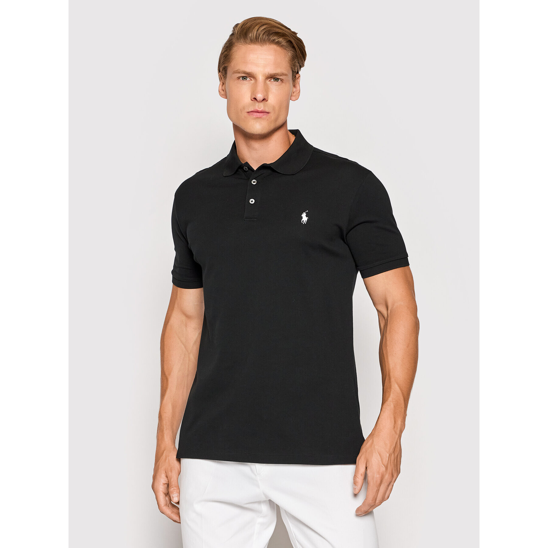 Polo Ralph Lauren Тениска с яка и копчета 710541705 Черен Slim Fit - Pepit.bg