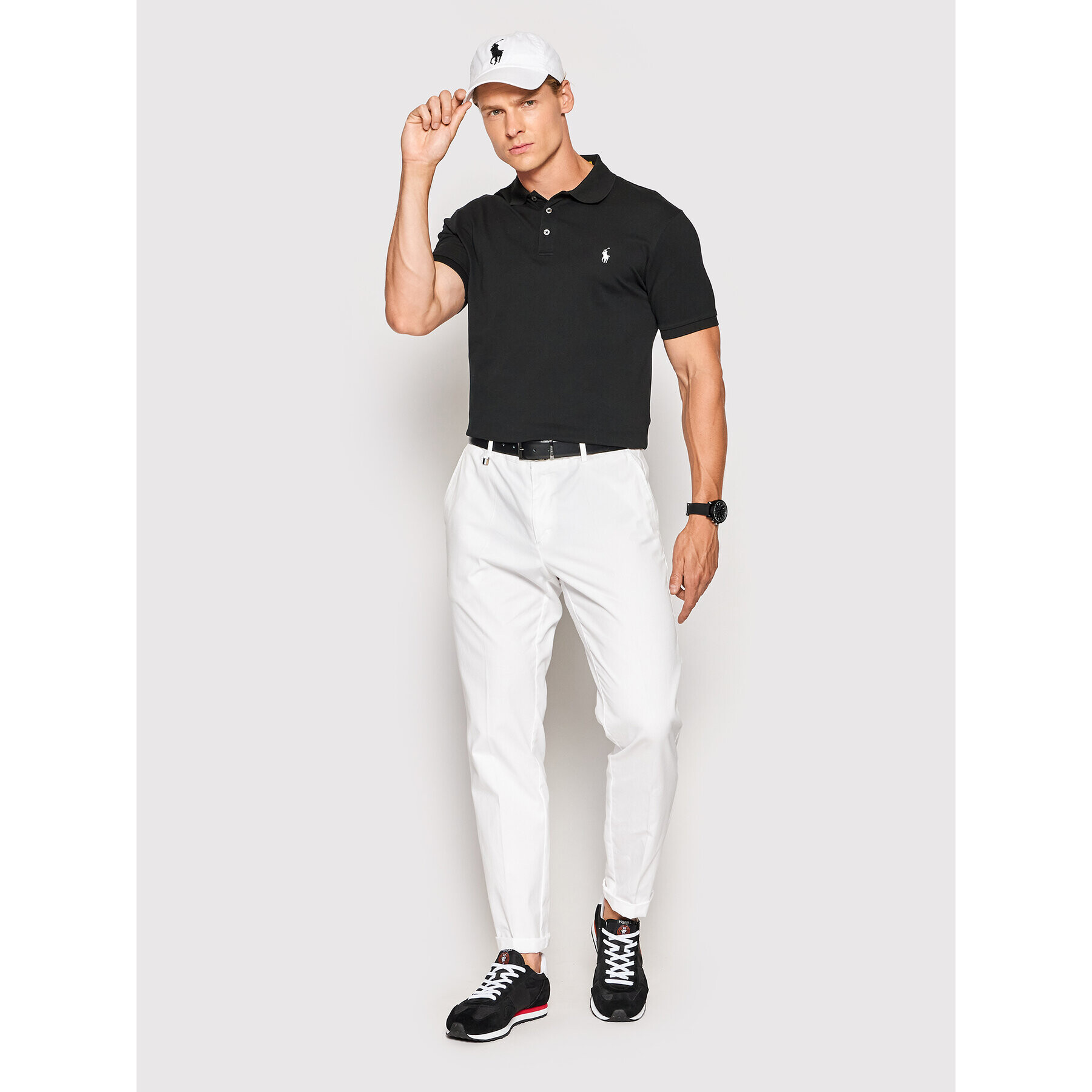 Polo Ralph Lauren Тениска с яка и копчета 710541705 Черен Slim Fit - Pepit.bg