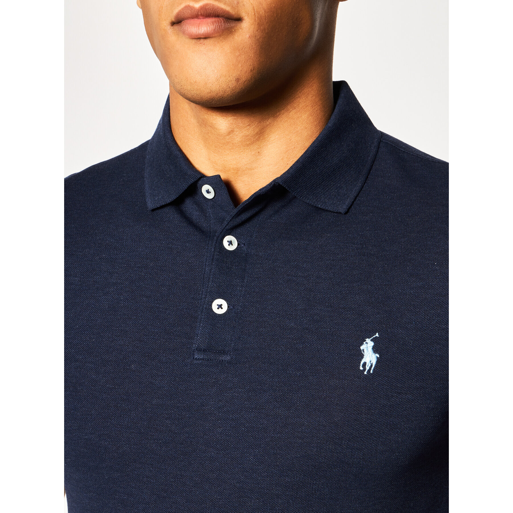 Polo Ralph Lauren Тениска с яка и копчета 710541705 Тъмносин Slim Fit - Pepit.bg