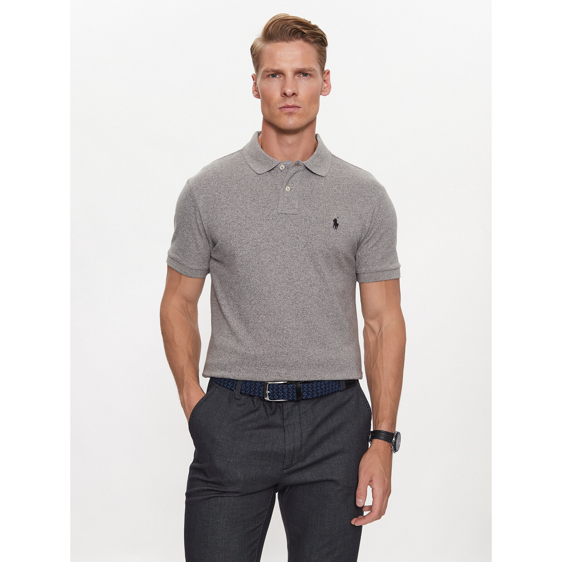 Polo Ralph Lauren Тениска с яка и копчета 710548797011 Сив Slim Fit - Pepit.bg