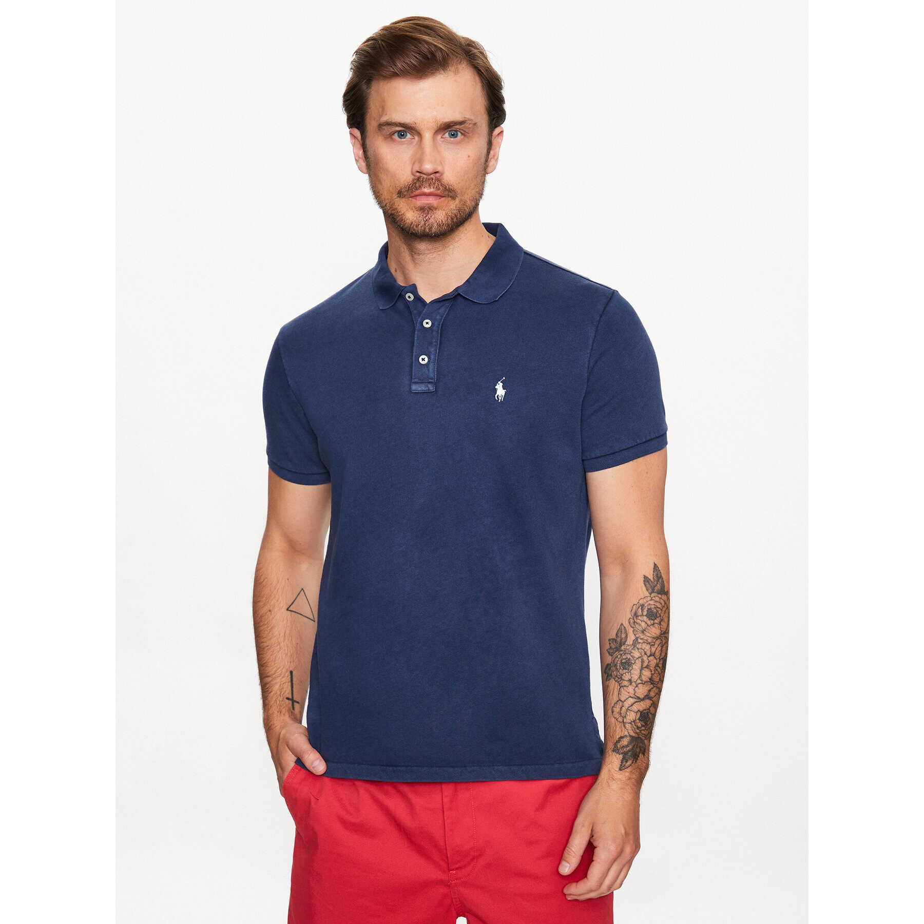 Polo Ralph Lauren Тениска с яка и копчета 710660897034 Тъмносин Regular Fit - Pepit.bg