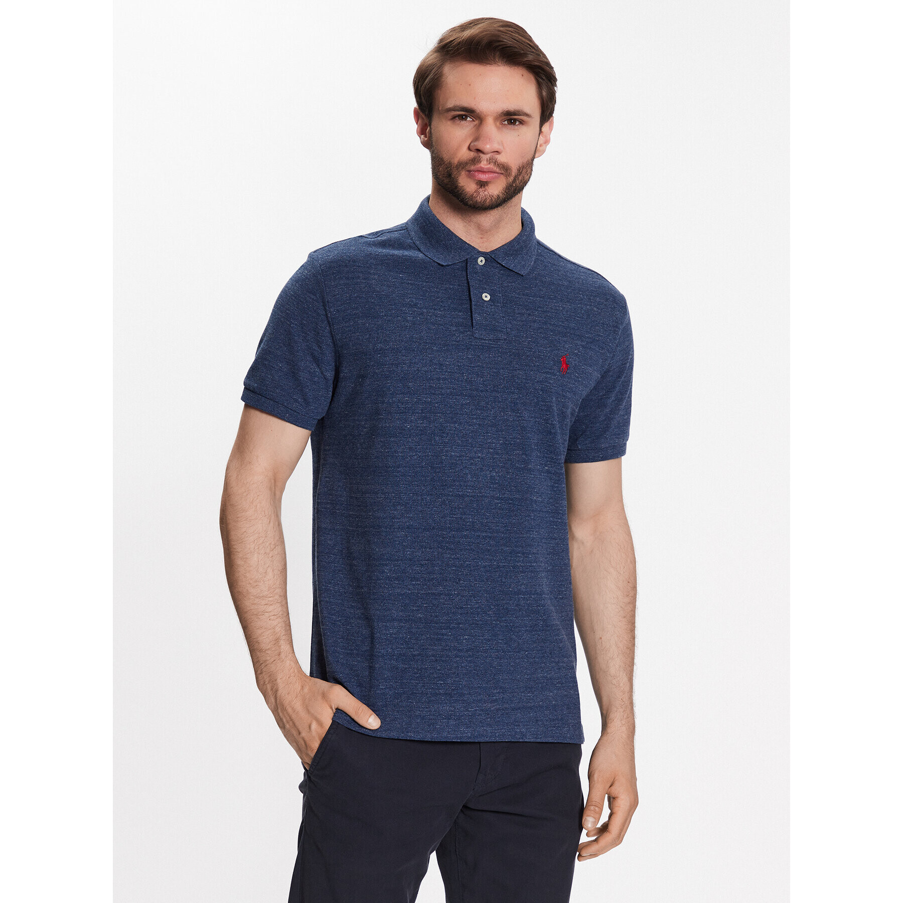 Polo Ralph Lauren Тениска с яка и копчета 710666998005 Син Regular Fit - Pepit.bg